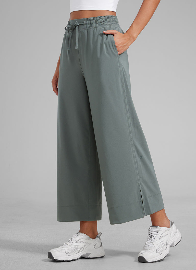 CRZ YOGA Feathery Fit Suave Pantalones de Pierna Ancha para Mujer Salvia gris @model_info:L