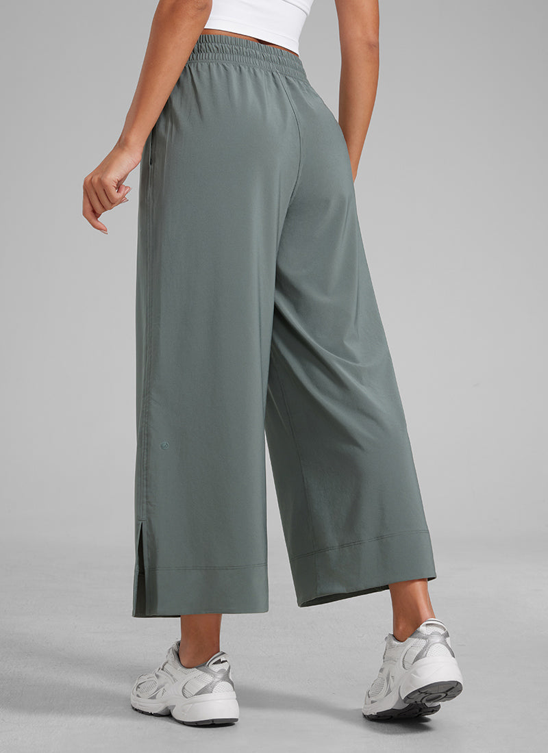 CRZ YOGA Feathery Fit Suave Pantalones de Pierna Ancha para Mujer Salvia gris @model_info:L