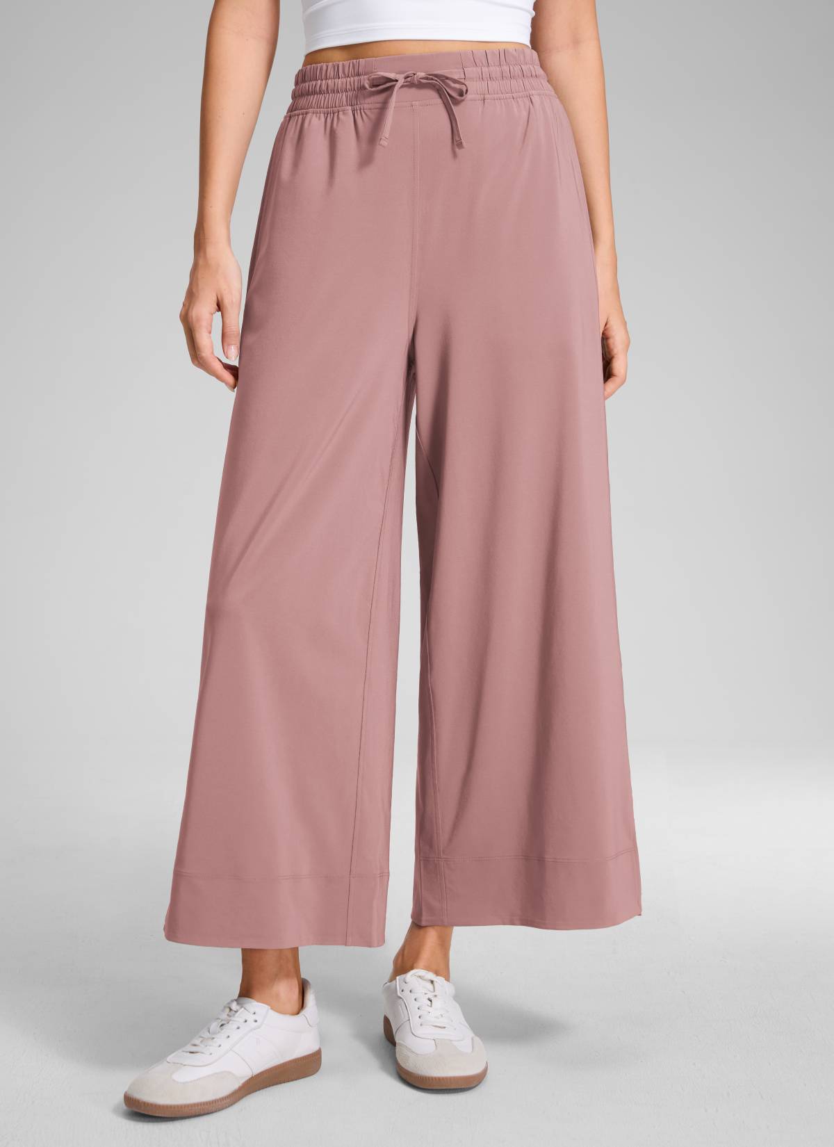 CRZ YOGA Feathery Fit Suave Pantalones de Pierna Ancha para Mujer Rosa Crepúsculo Rosa @model_info:Anna