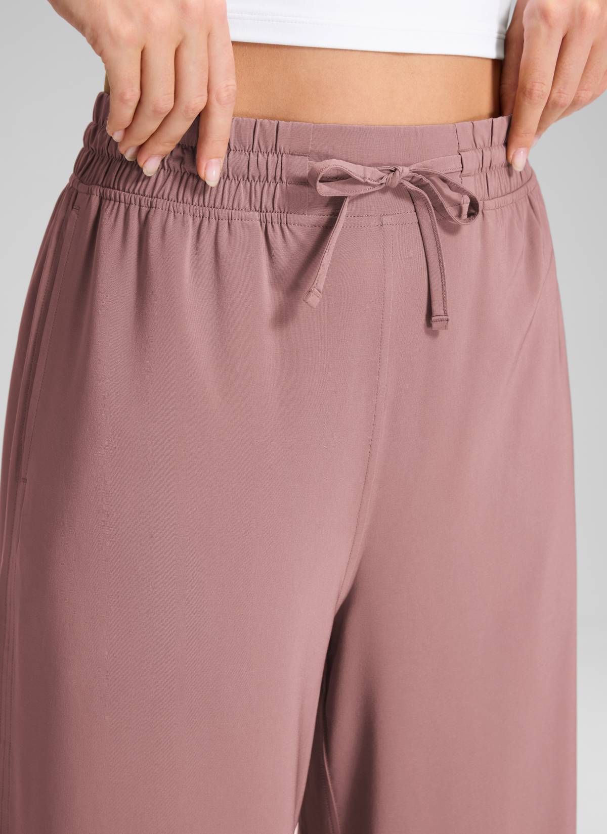 CRZ YOGA Feathery Fit Suave Pantalones de Pierna Ancha para Mujer Rosa Crepúsculo Rosa @model_info:Anna