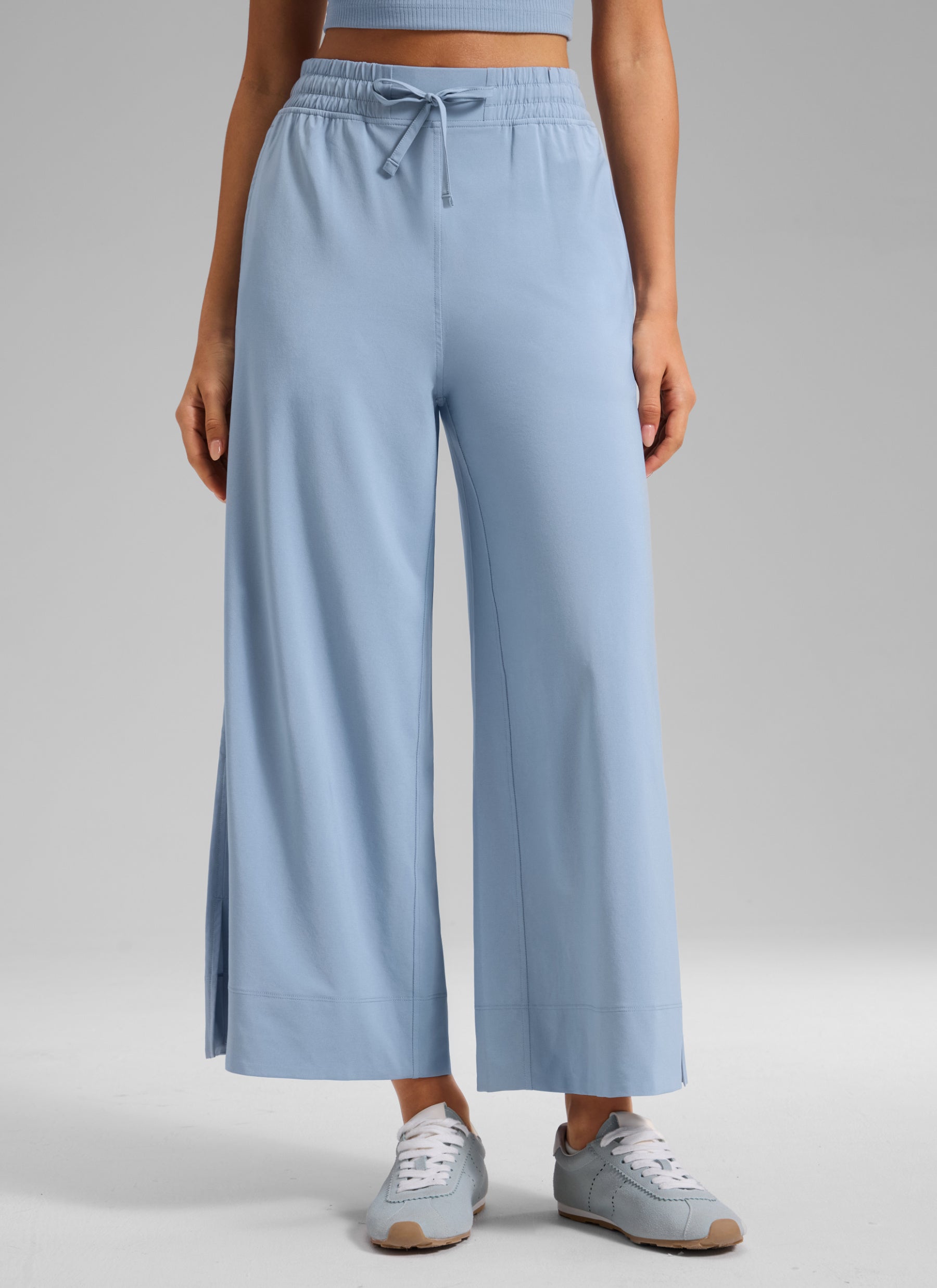 CRZ YOGA Feathery Fit Suave Pantalones de Pierna Ancha para Mujer El azul de la brisa @model_info:A