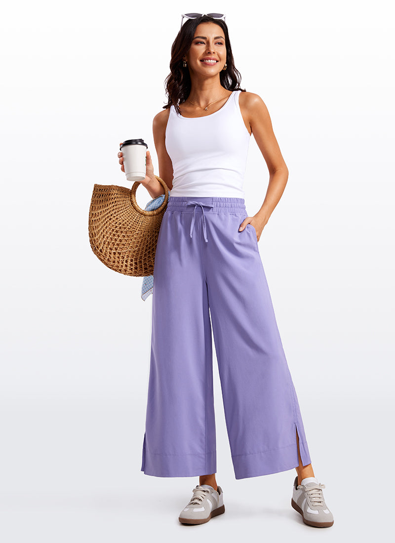 CRZ YOGA Feathery Fit Suave Pantalones de Pierna Ancha para Mujer Lavanda Oscura Morada @model_info:V