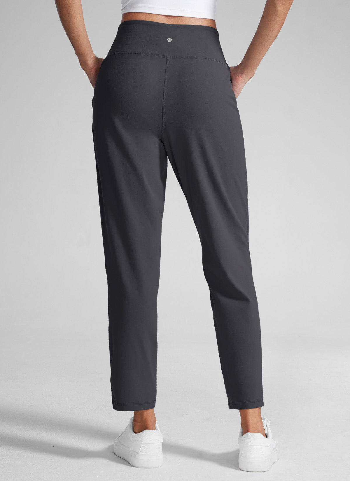 CRZ YOGA Butterlift Mujer Pantalones Casuales de Cintura Alta Pliegues Gris misterioso