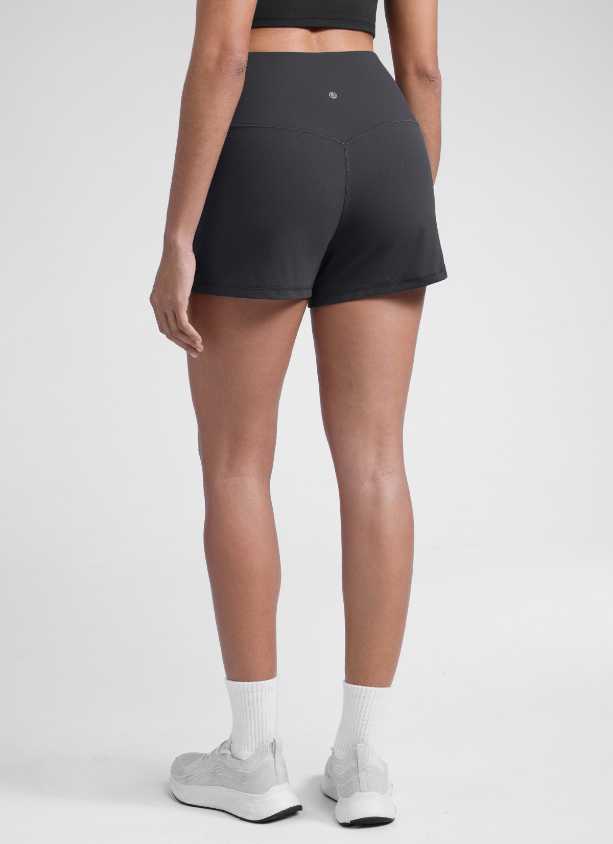 CRZ YOGA Pantalones Cortos Butterlift con Bolsillos para Mujer Gris misterioso