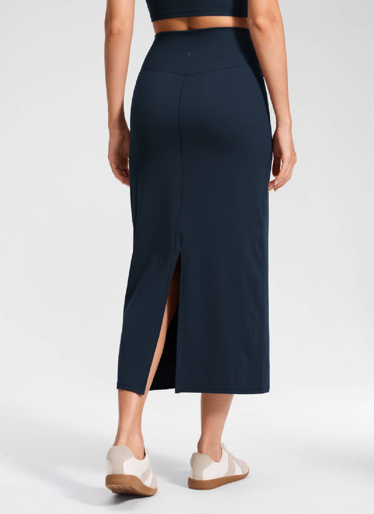 CRZ YOGA para Mujeres Falda Larga Ajustada con Abertura Posterior True Navy