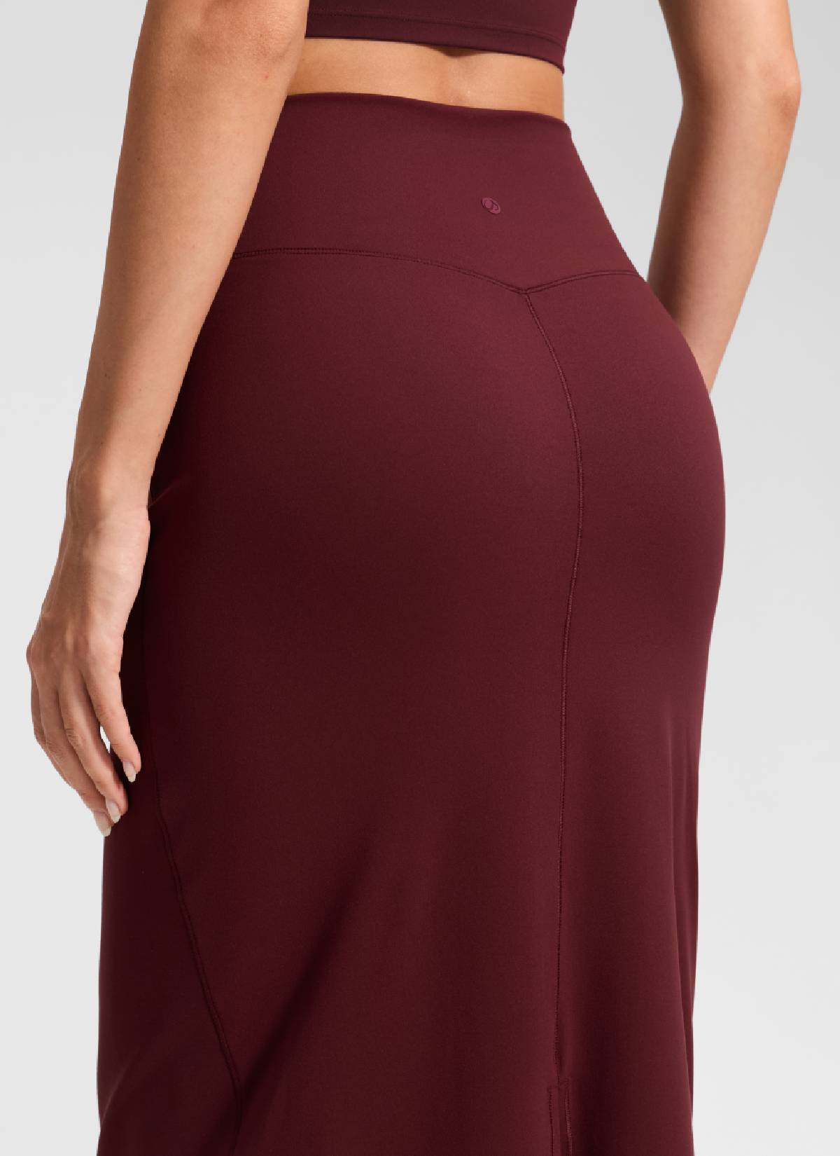 CRZ YOGA para Mujeres Falda Larga Ajustada con Abertura Posterior Merlot Rojo