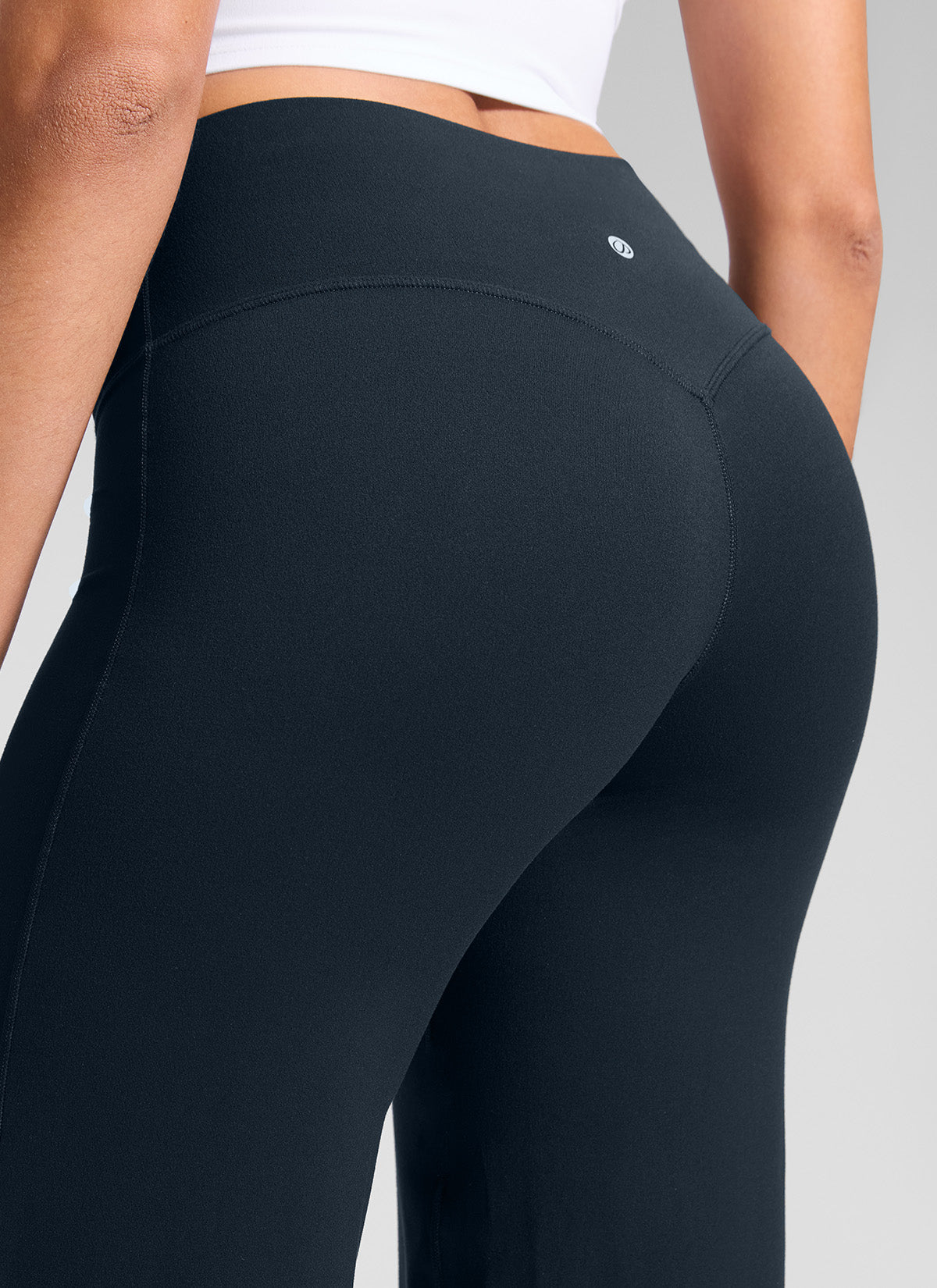 CRZ YOGA Mujer Softretch Pantalón de Cintura Alta sin Costura Delante True Navy
