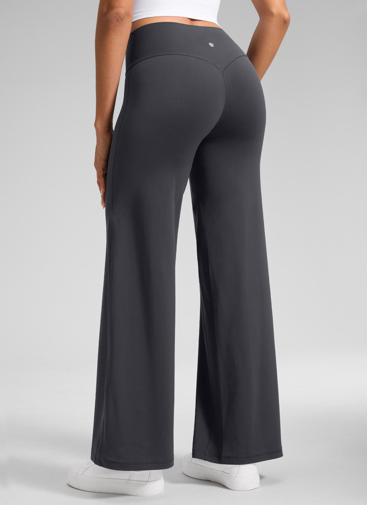 CRZ YOGA Mujer Softretch Pantalón de Cintura Alta sin Costura Delante Gris misterioso