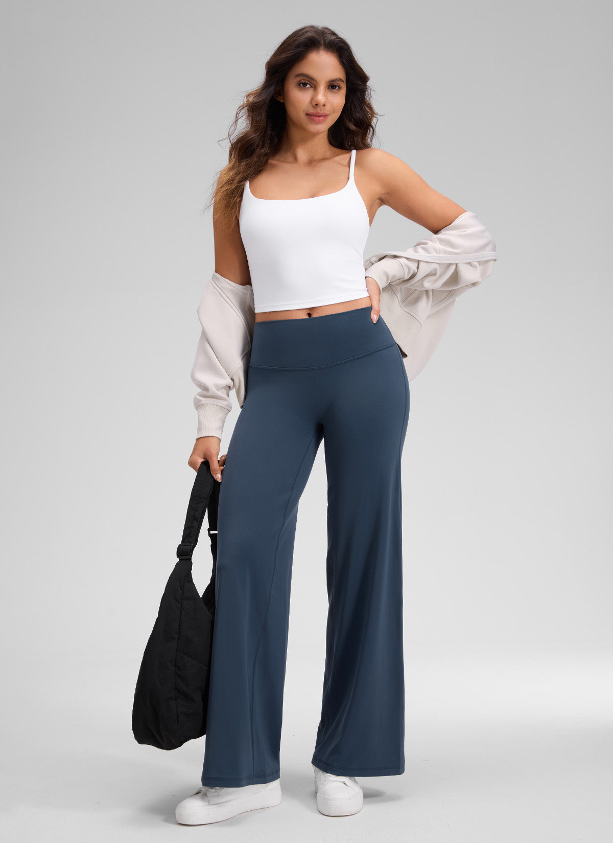 CRZ YOGA Mujer Softretch Pantalón de Cintura Alta sin Costura Delante Stelindigo