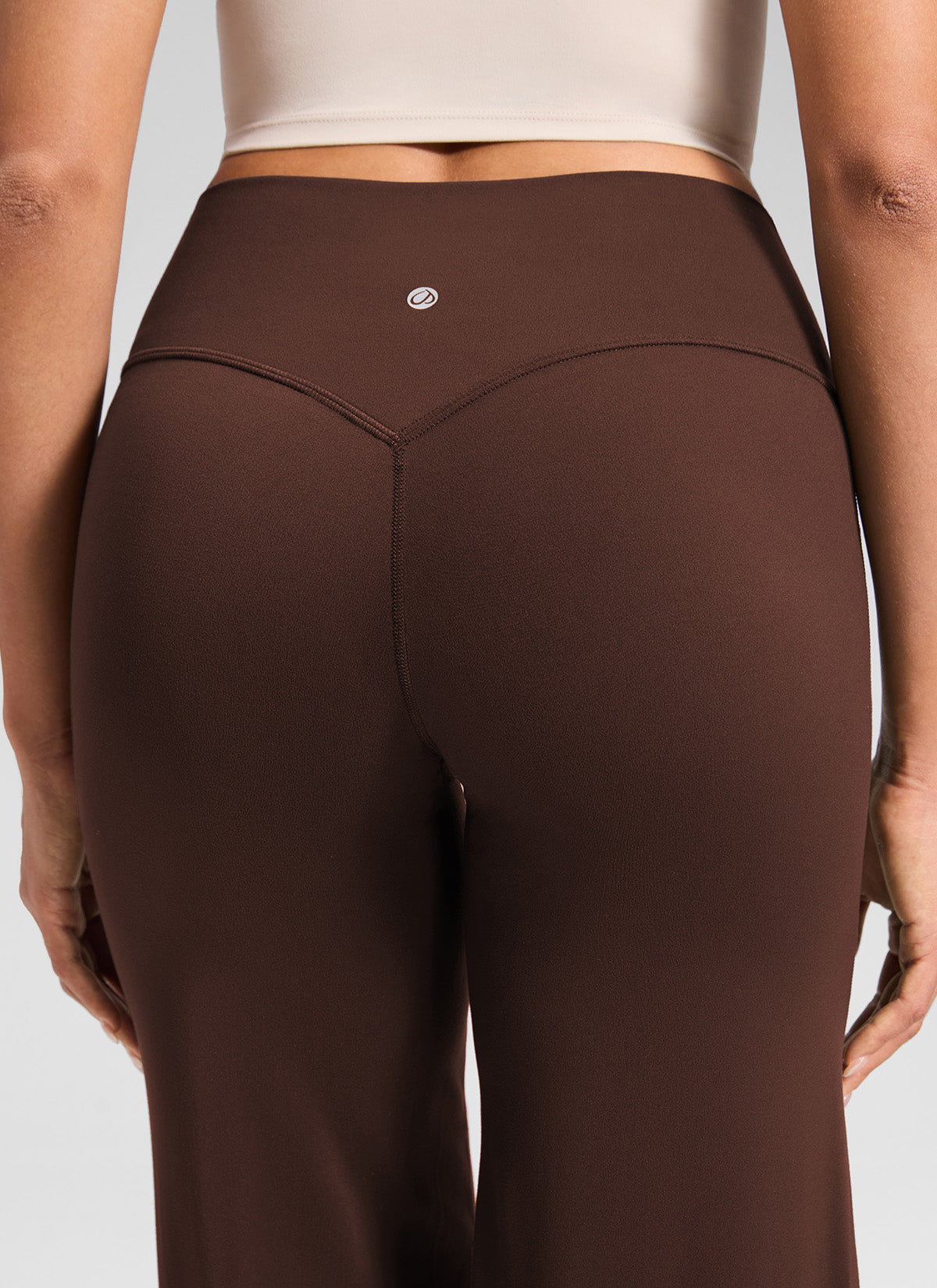 CRZ YOGA Mujer Softretch Pantalón de Cintura Alta sin Costura Delante Marrón Lava