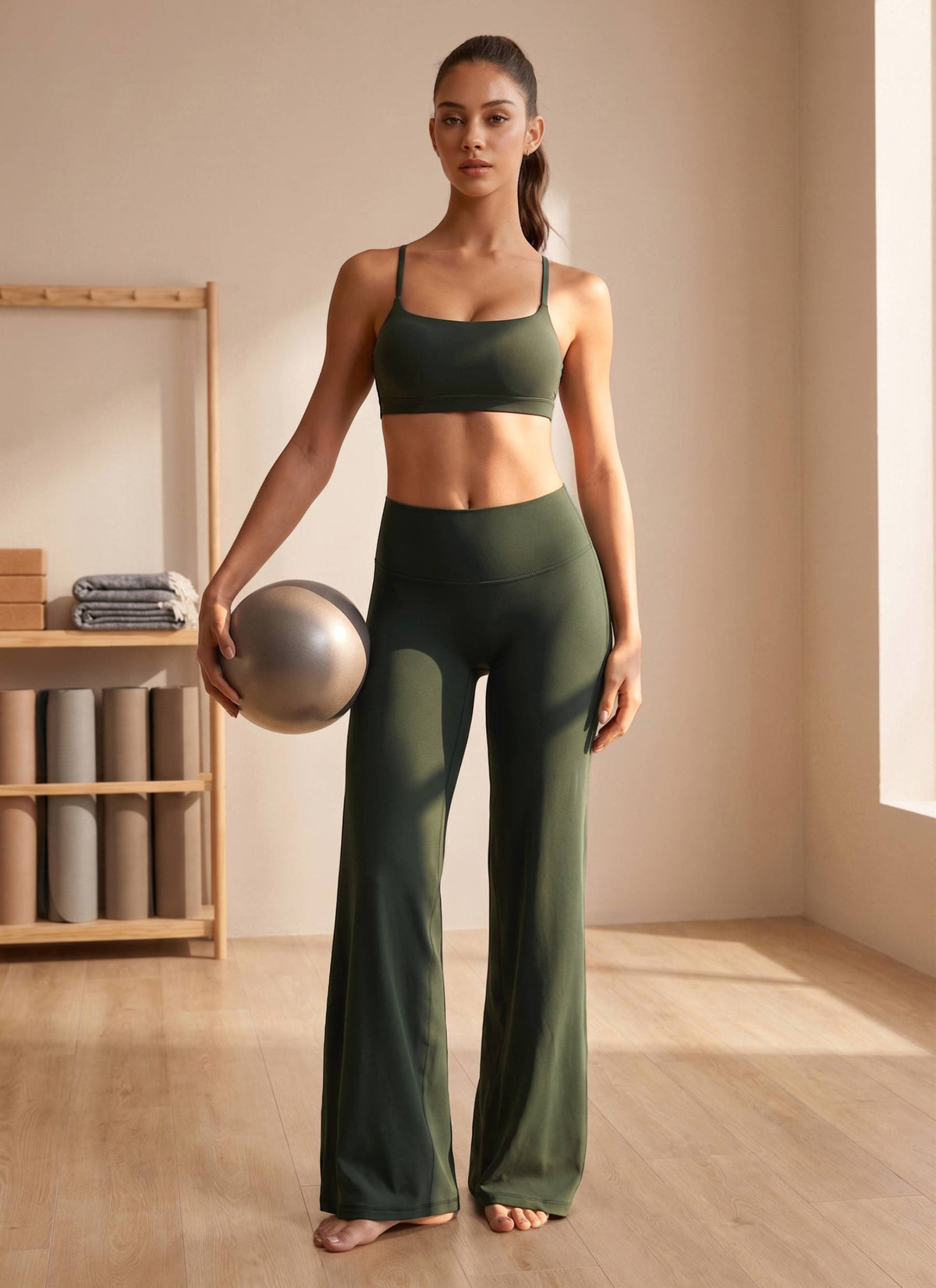 CRZ YOGA Mujer Softretch Pant Recta Sin Costura Tiro Alto 28