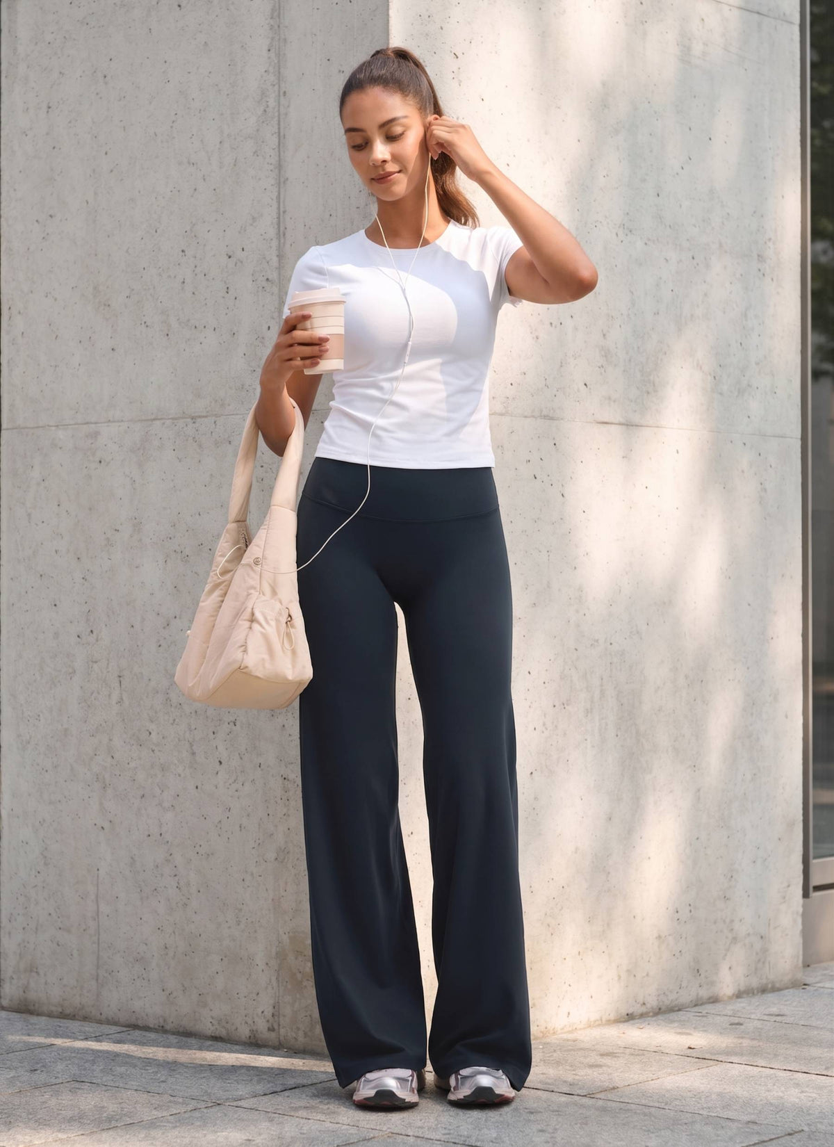 CRZ YOGA Mujer Softretch Pant Recta Sin Costura Tiro Alto 28