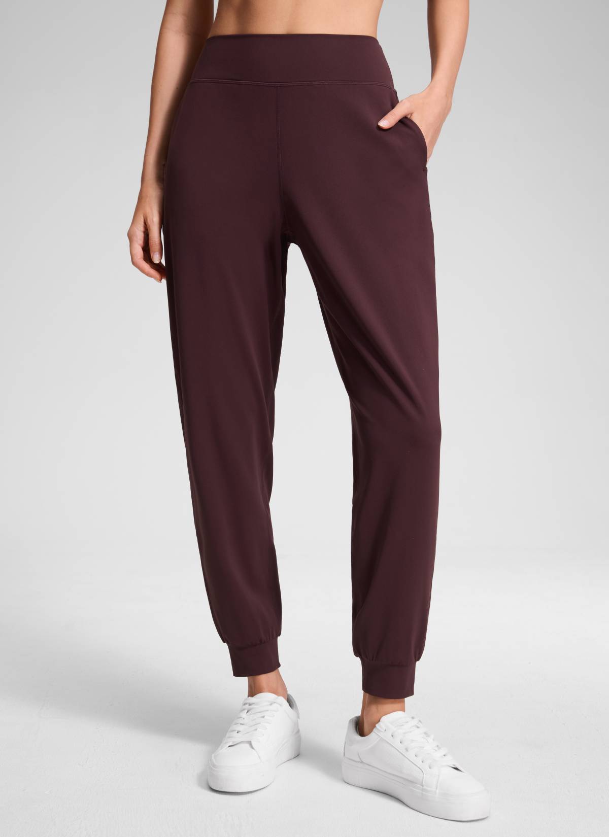 CRZ YOGA Chicas Jogger de Cintura Alta Butterluxe con Bolsillos Ciruela madura