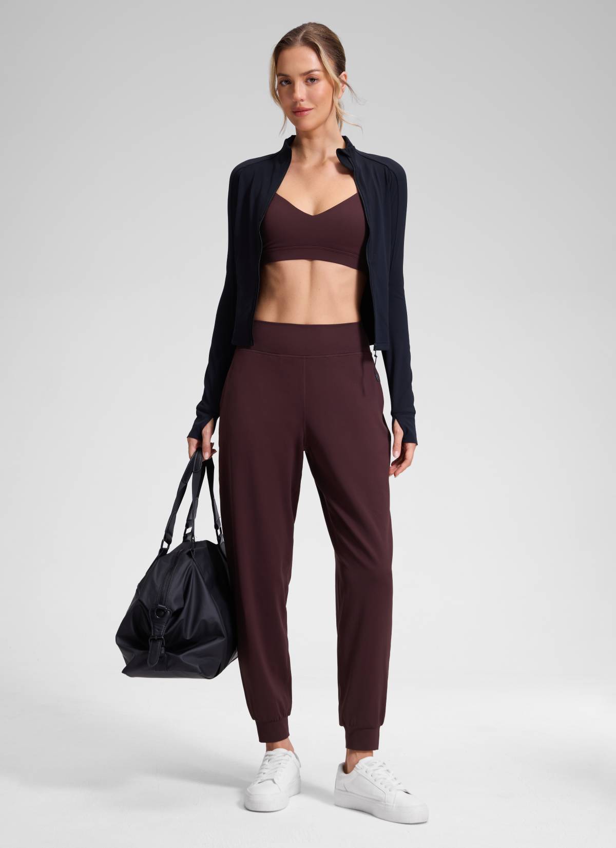 CRZ YOGA Chicas Jogger de Cintura Alta Butterluxe con Bolsillos Ciruela madura