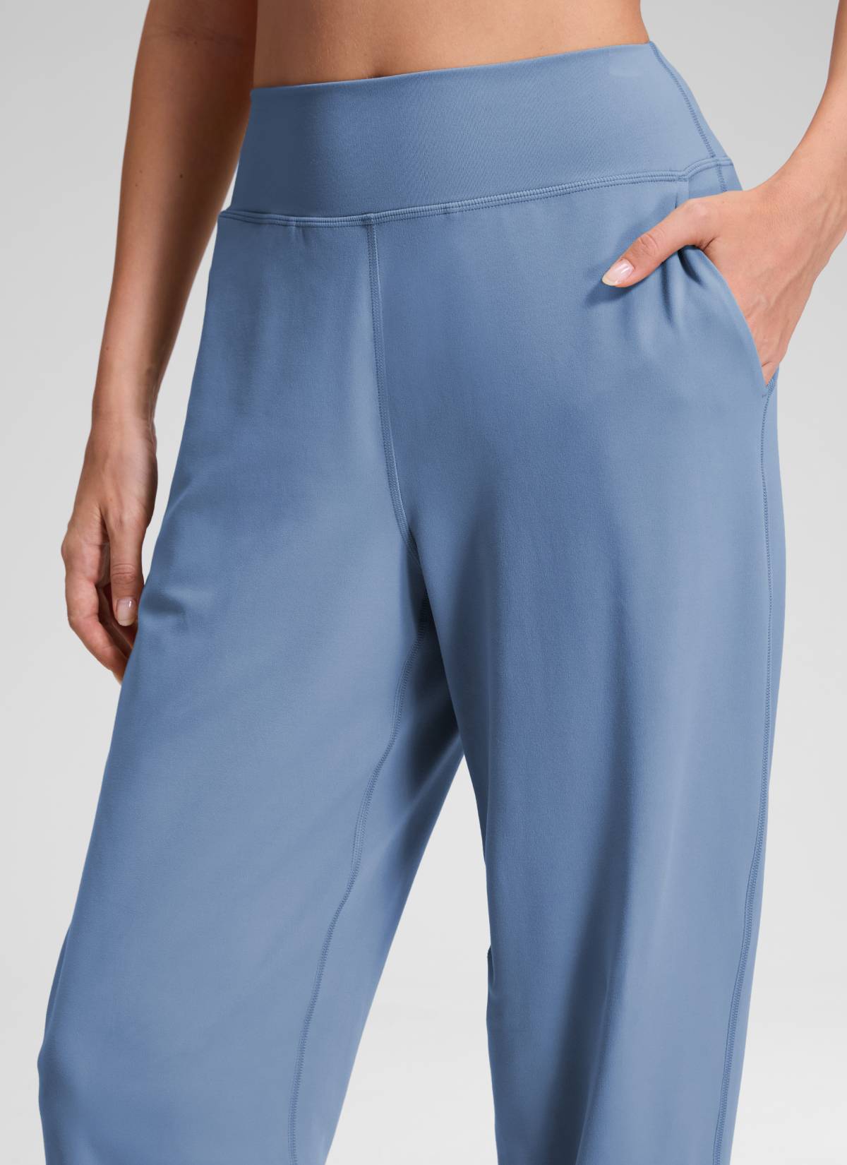 CRZ YOGA Chicas Jogger de Cintura Alta Butterluxe con Bolsillos Denim lavado