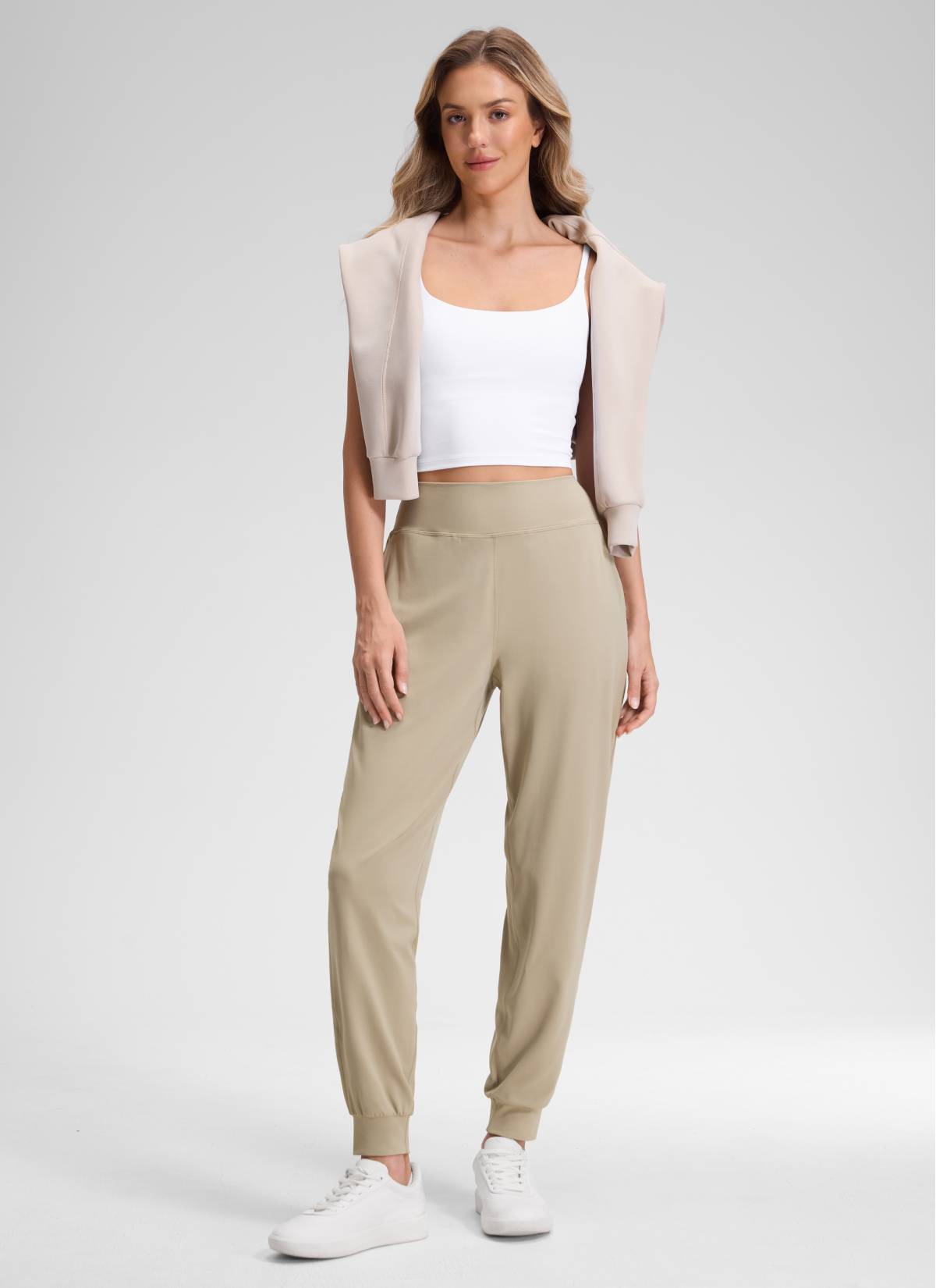 CRZ YOGA Chicas Jogger de Cintura Alta Butterluxe con Bolsillos Roble