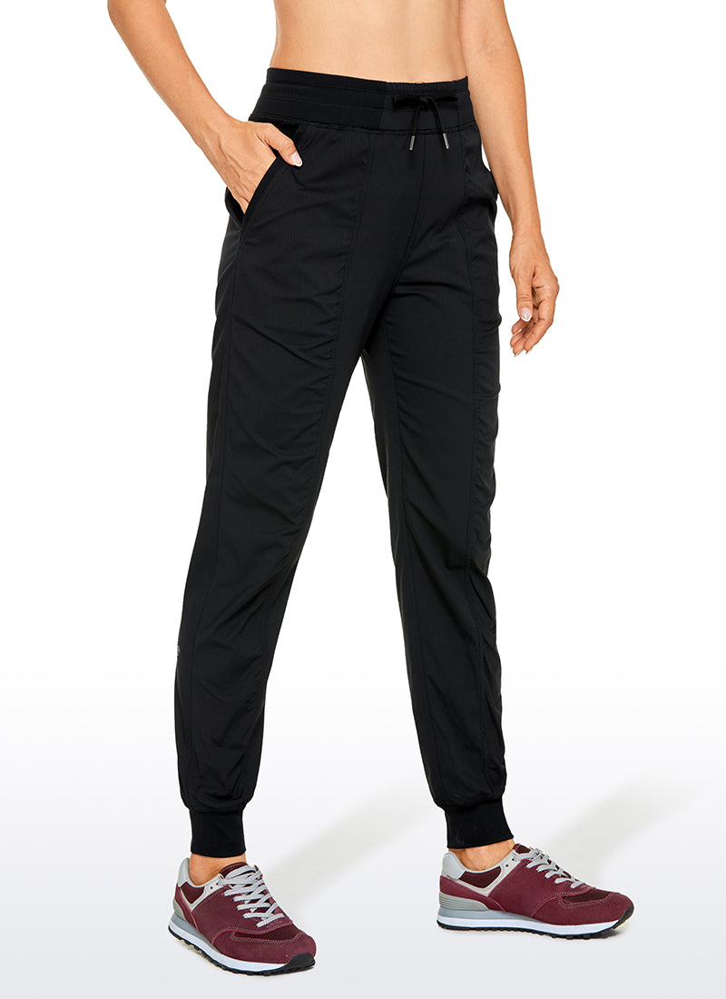 Joggers a rayas con bolsillos de 28 Pulgadas - Fruncidos