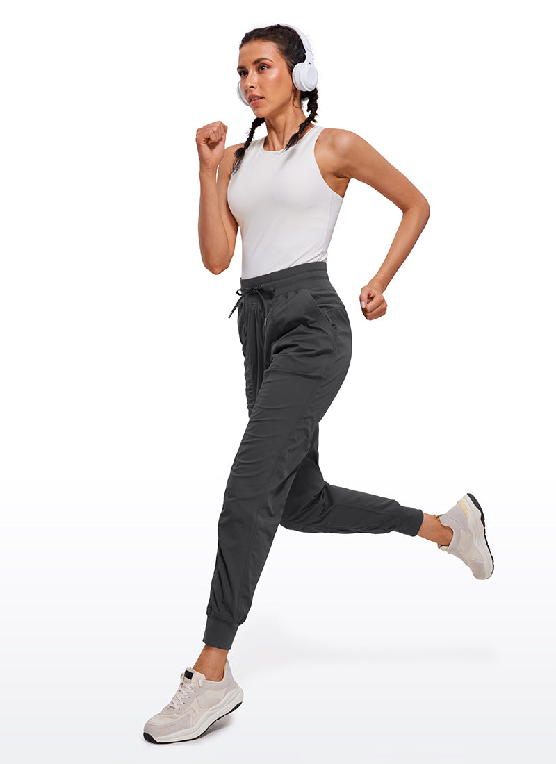 Joggers a rayas con bolsillos de 28 Pulgadas - Fruncidos