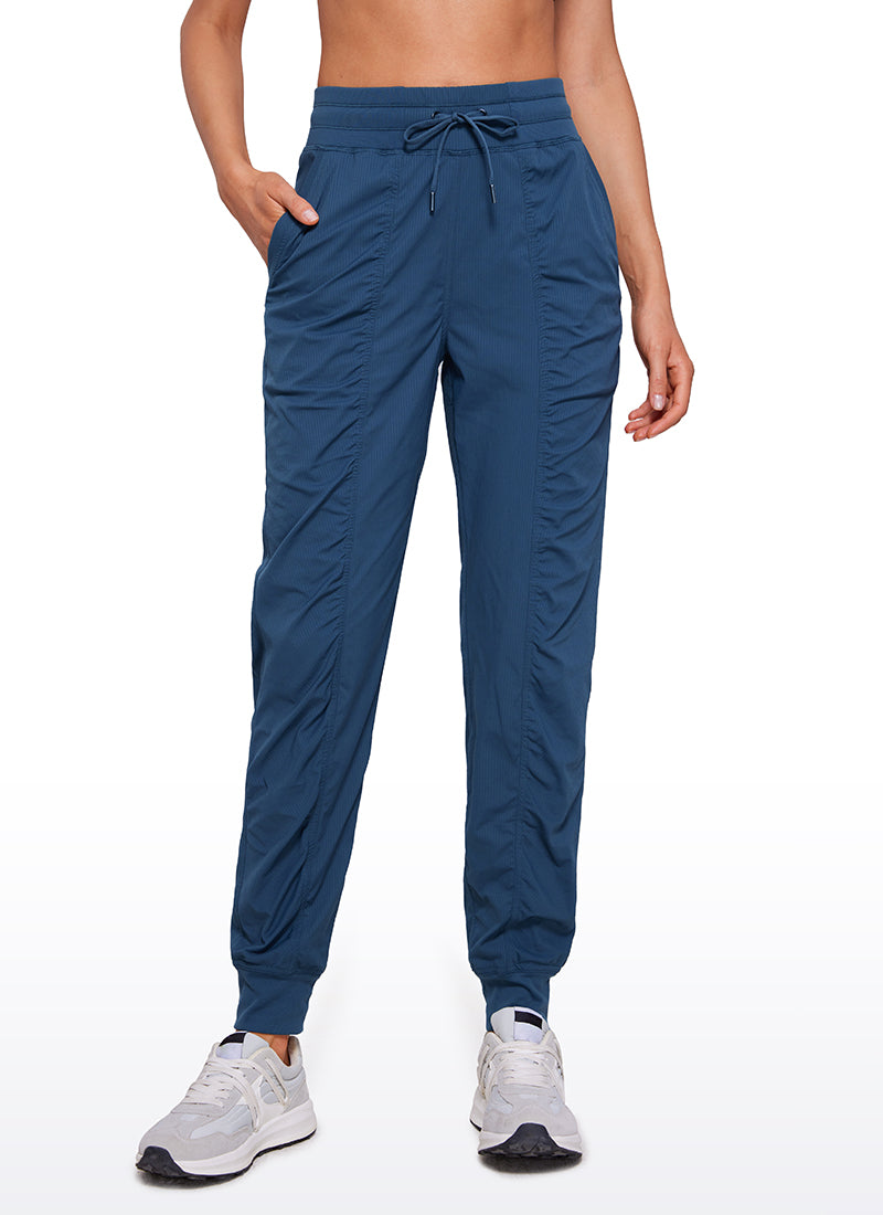 Joggers a rayas con bolsillos de 28 Pulgadas - Fruncidos
