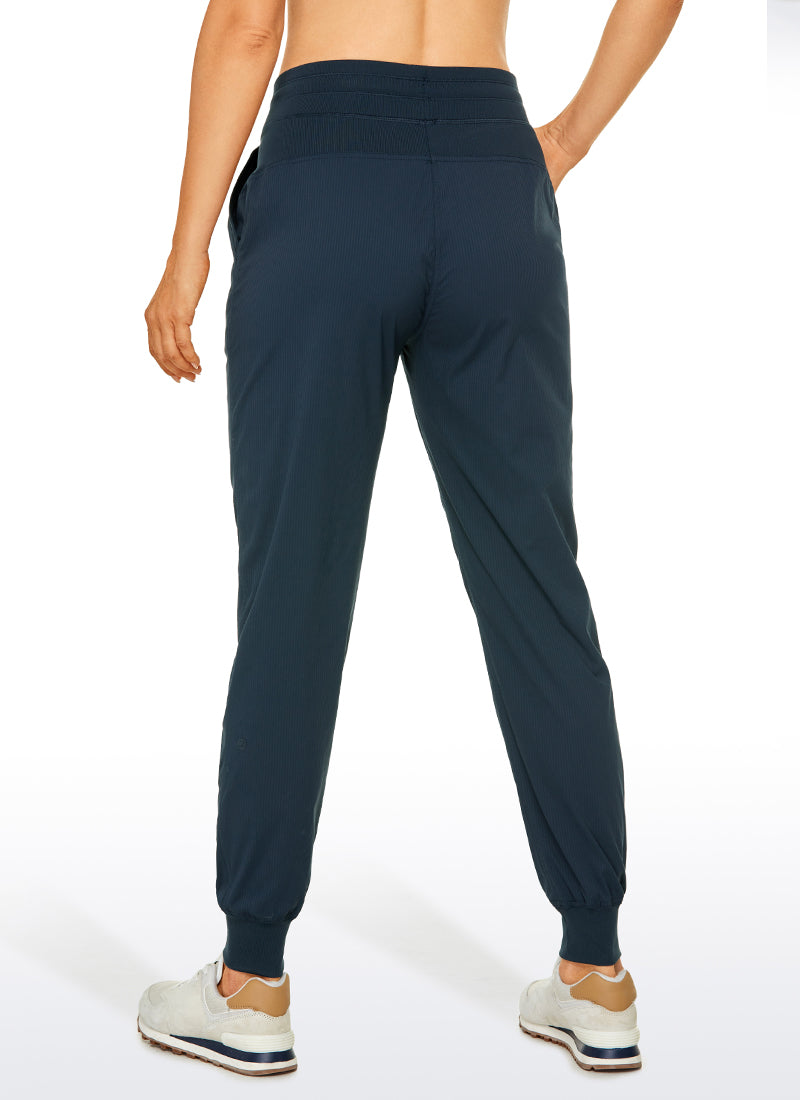 Joggers a rayas con bolsillos de 28 Pulgadas - Fruncidos