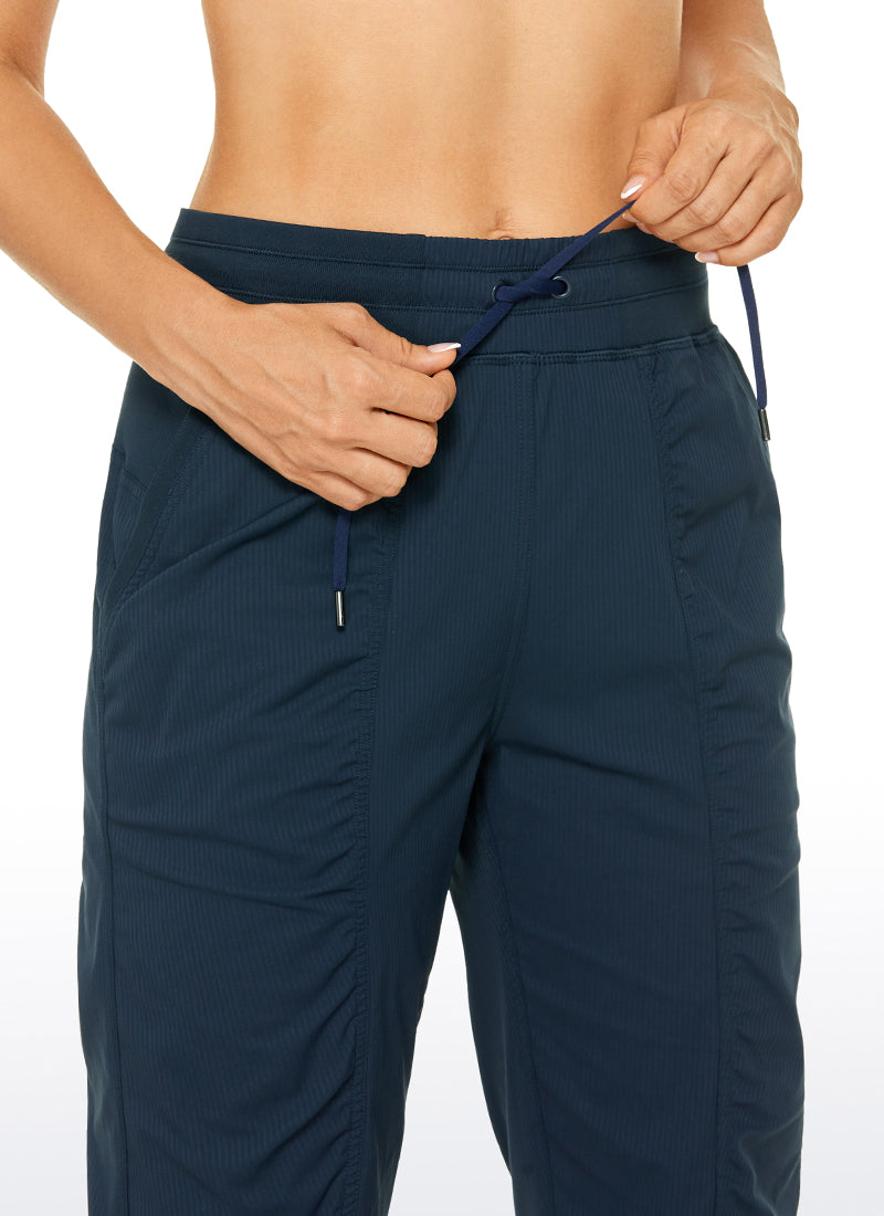 Joggers a rayas con bolsillos de 28 Pulgadas - Fruncidos