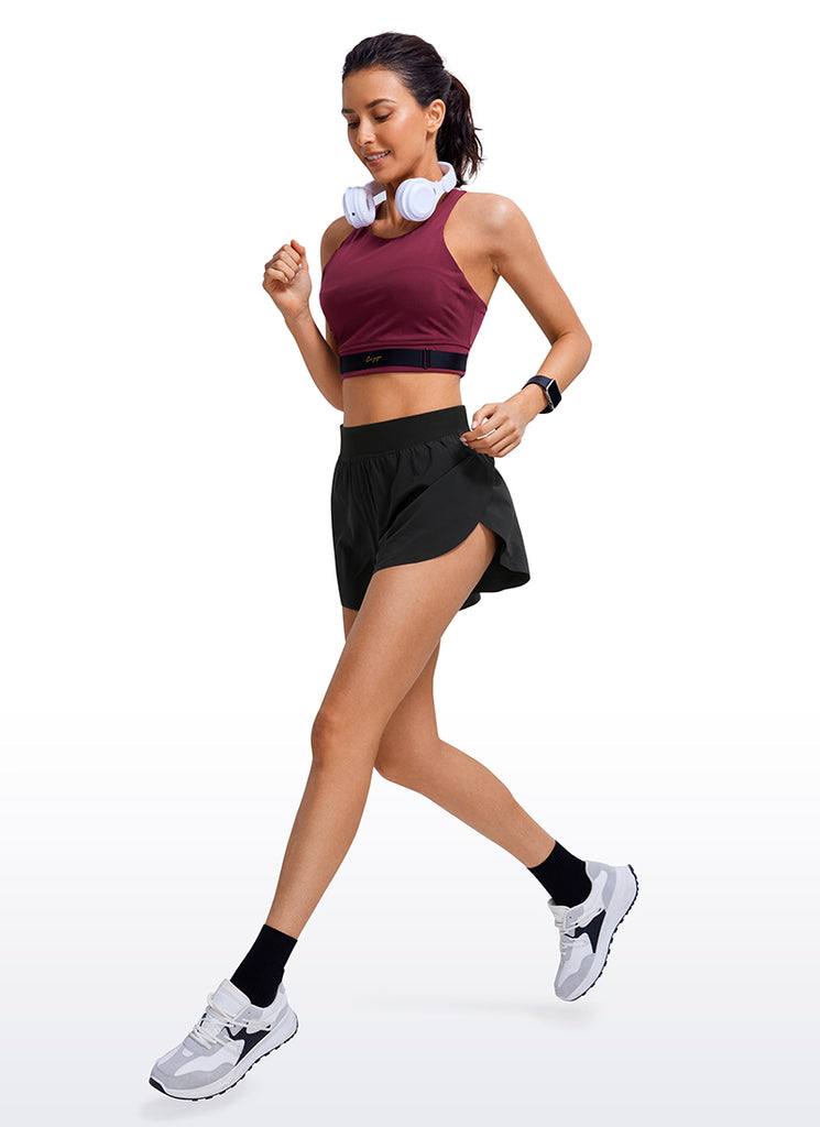 CRZ YOGA Feathery Fit Suave Shorts Forro Dolphin de Cintura Media de 4 Pulgadas para Mujer Negro