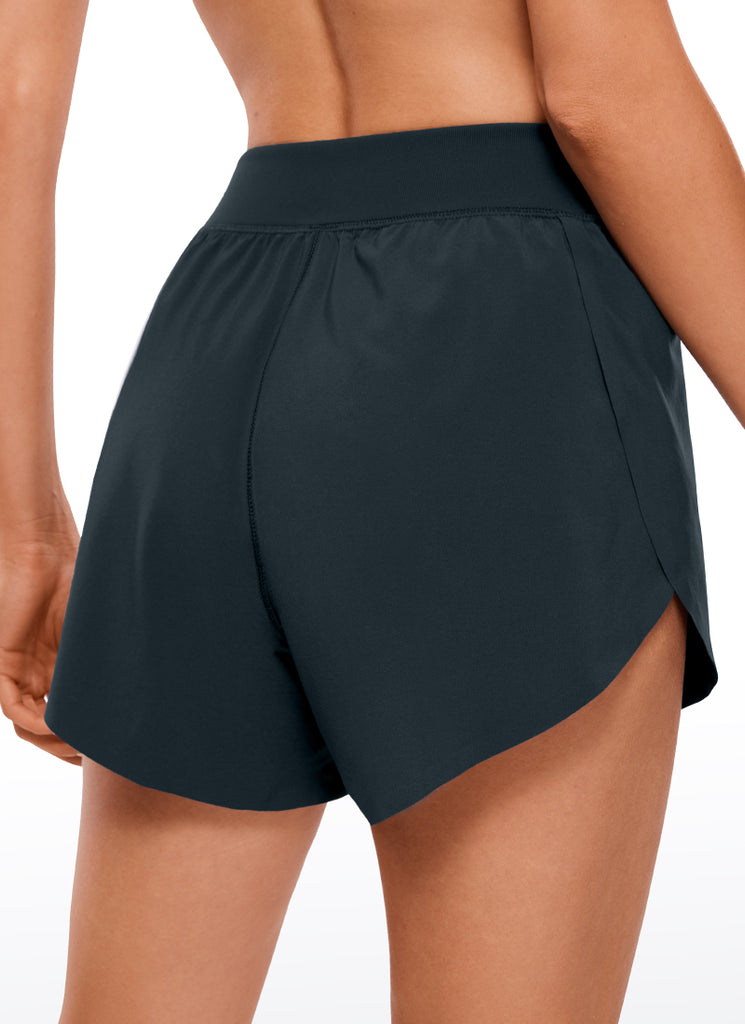 CRZ YOGA Feathery Fit Suave Shorts Forro Dolphin de Cintura Media de 4 Pulgadas para Mujer True Navy