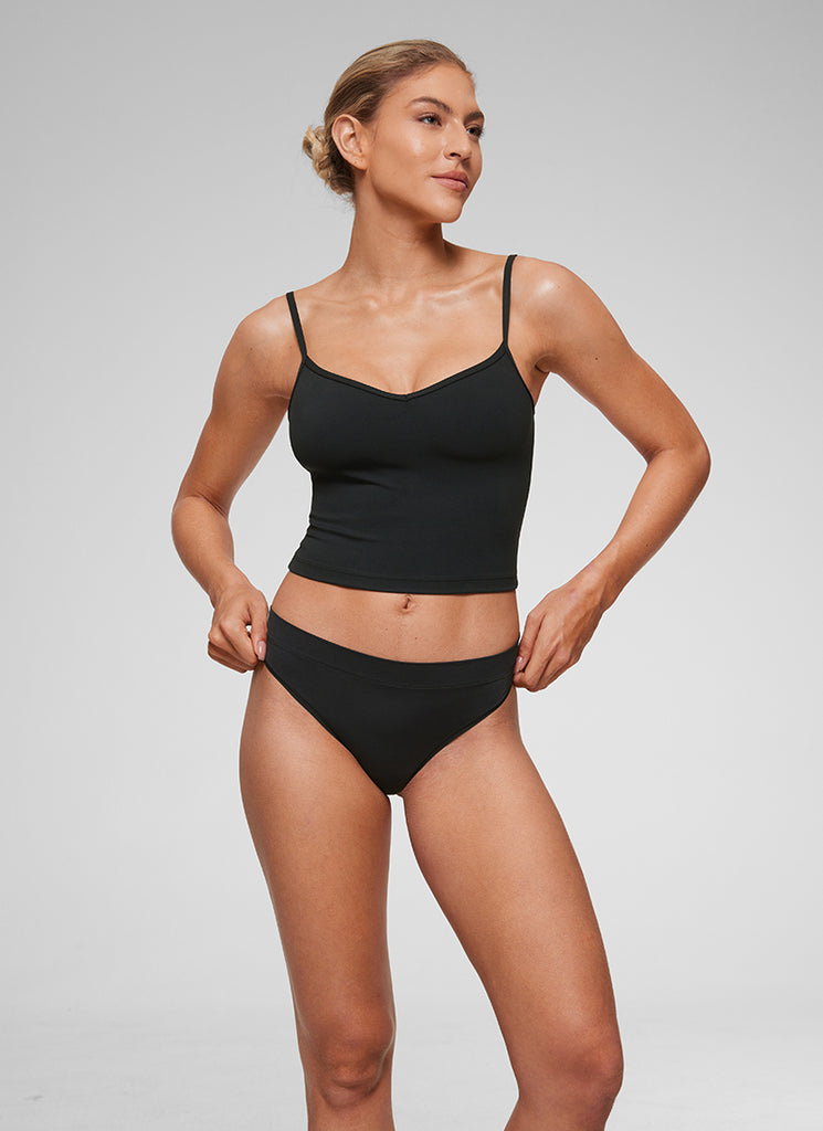 CRZ YOGA Softhold Tangas Mujer Talle Alto 3 Piezas Grava paquete de 3