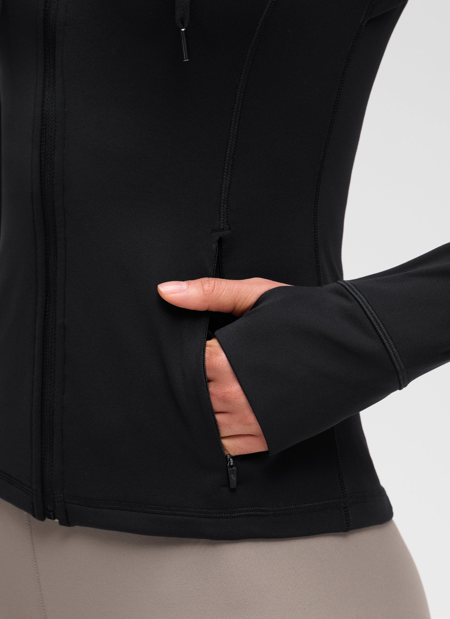 CRZ YOGA Mujer Sudadera con Capucha y Cremallera Negro