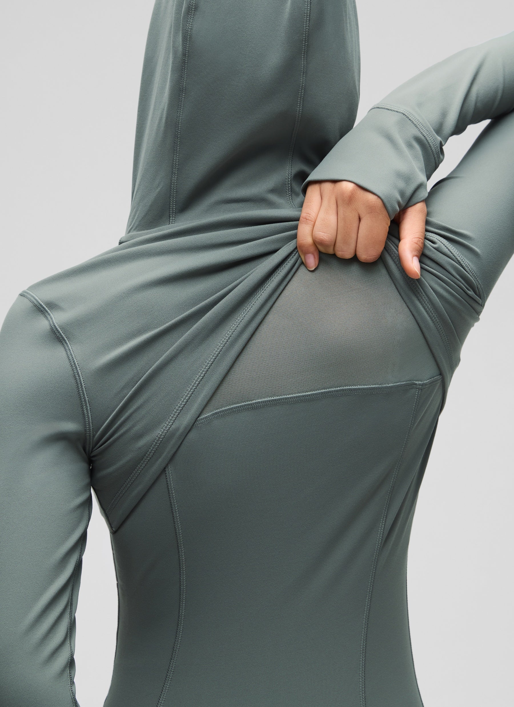 CRZ YOGA Mujer Sudadera con Capucha y Cremallera Salvia gris
