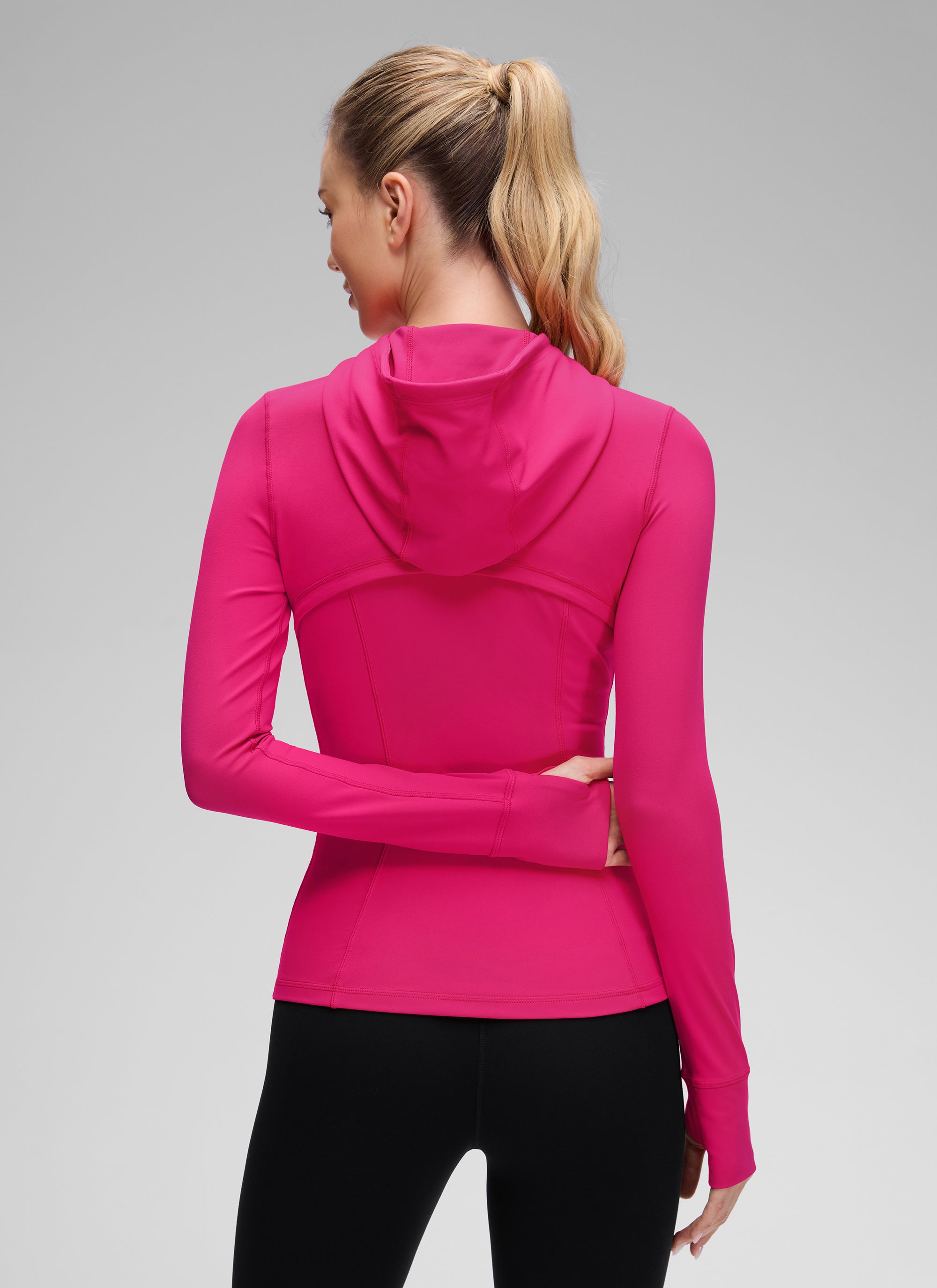 CRZ YOGA Mujer Sudadera con Capucha y Cremallera Granito Rosa