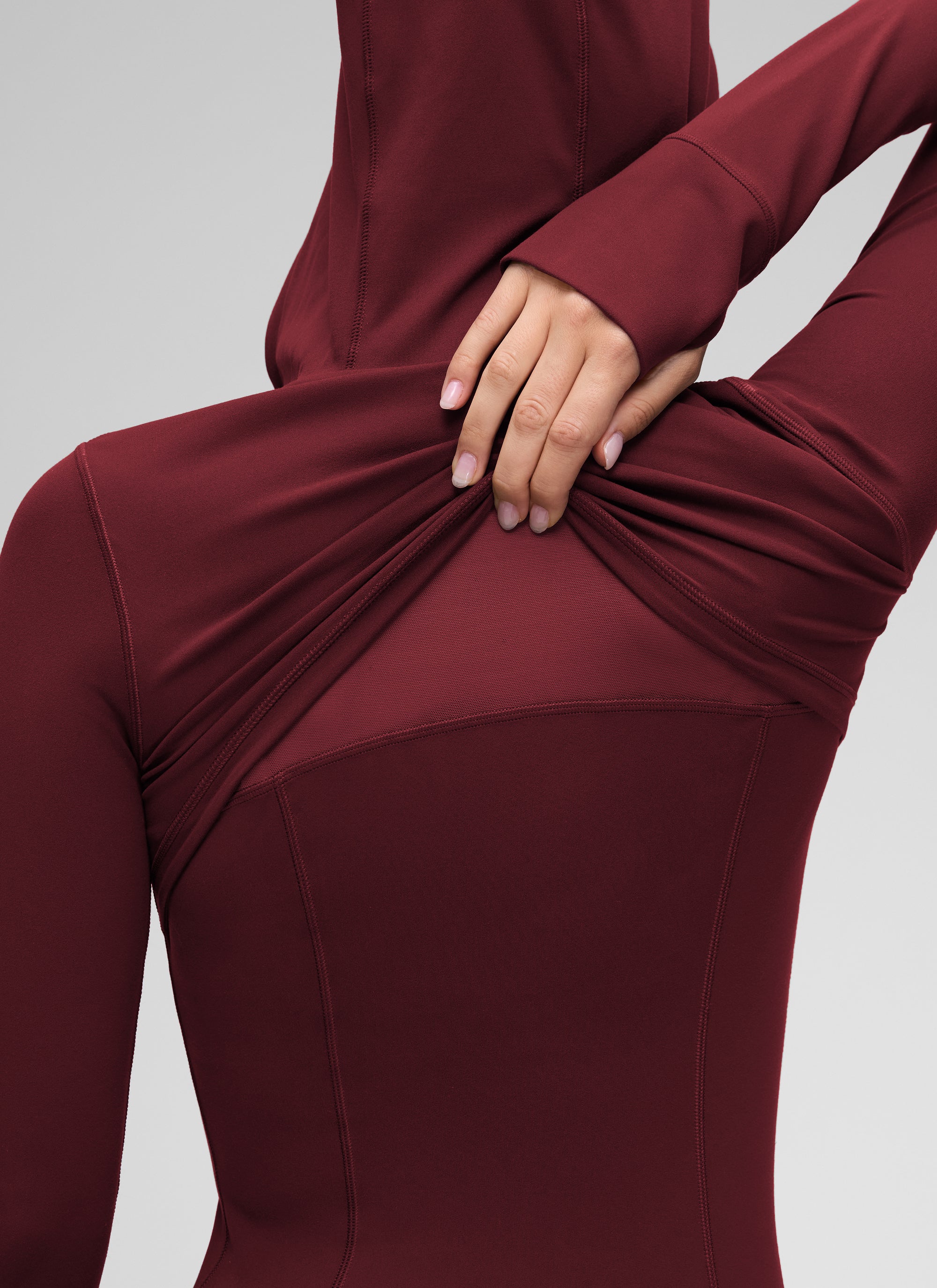 CRZ YOGA Mujer Sudadera con Capucha y Cremallera Merlot Rojo