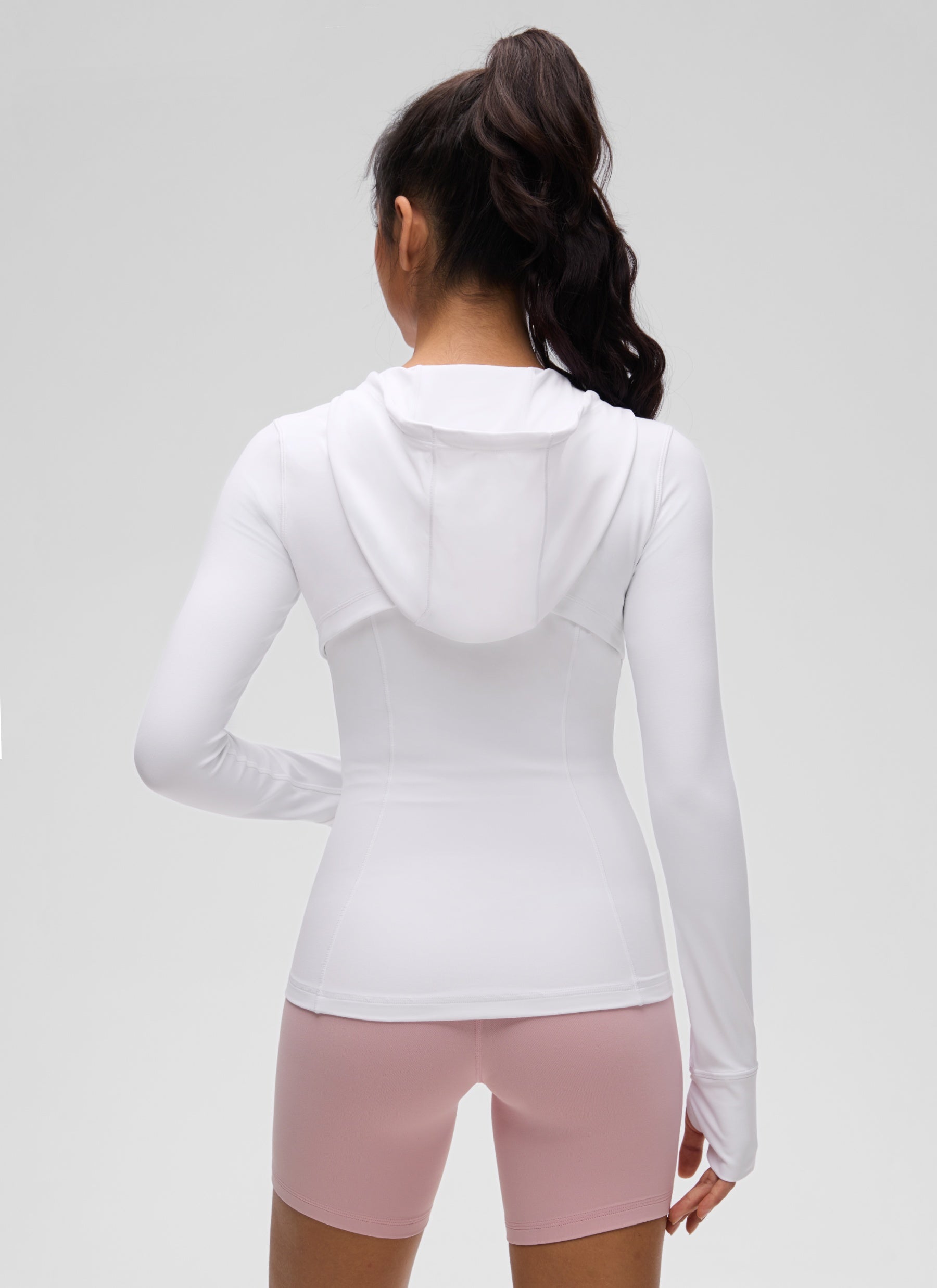 CRZ YOGA Mujer Sudadera con Capucha y Cremallera blanco