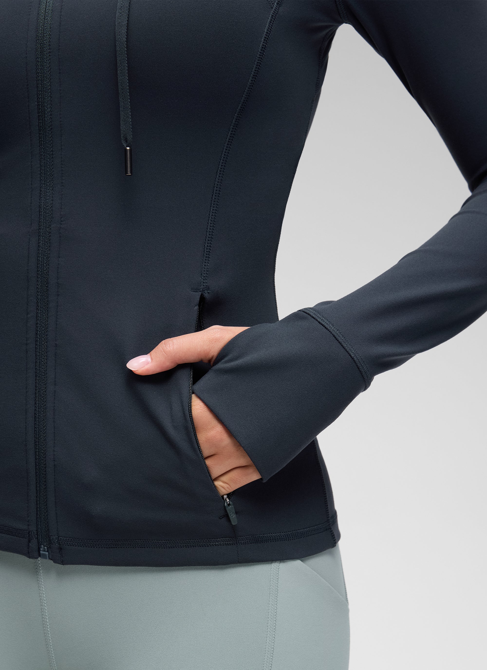 CRZ YOGA Mujer Sudadera con Capucha y Cremallera True Navy