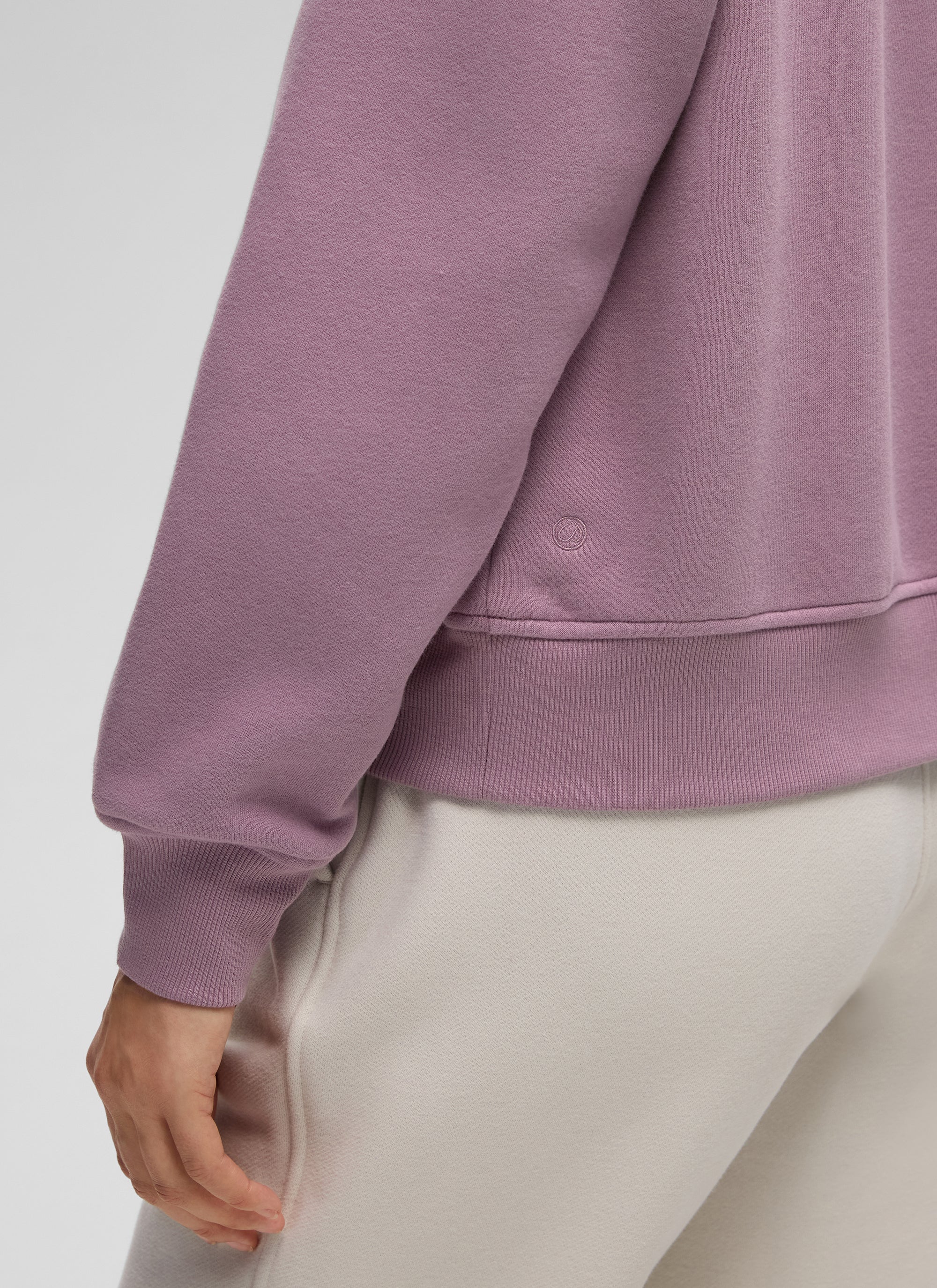 CRZ YOGA Sudadera Mujer Con Cremallera Media y Cuello Funnel Lavanda claro