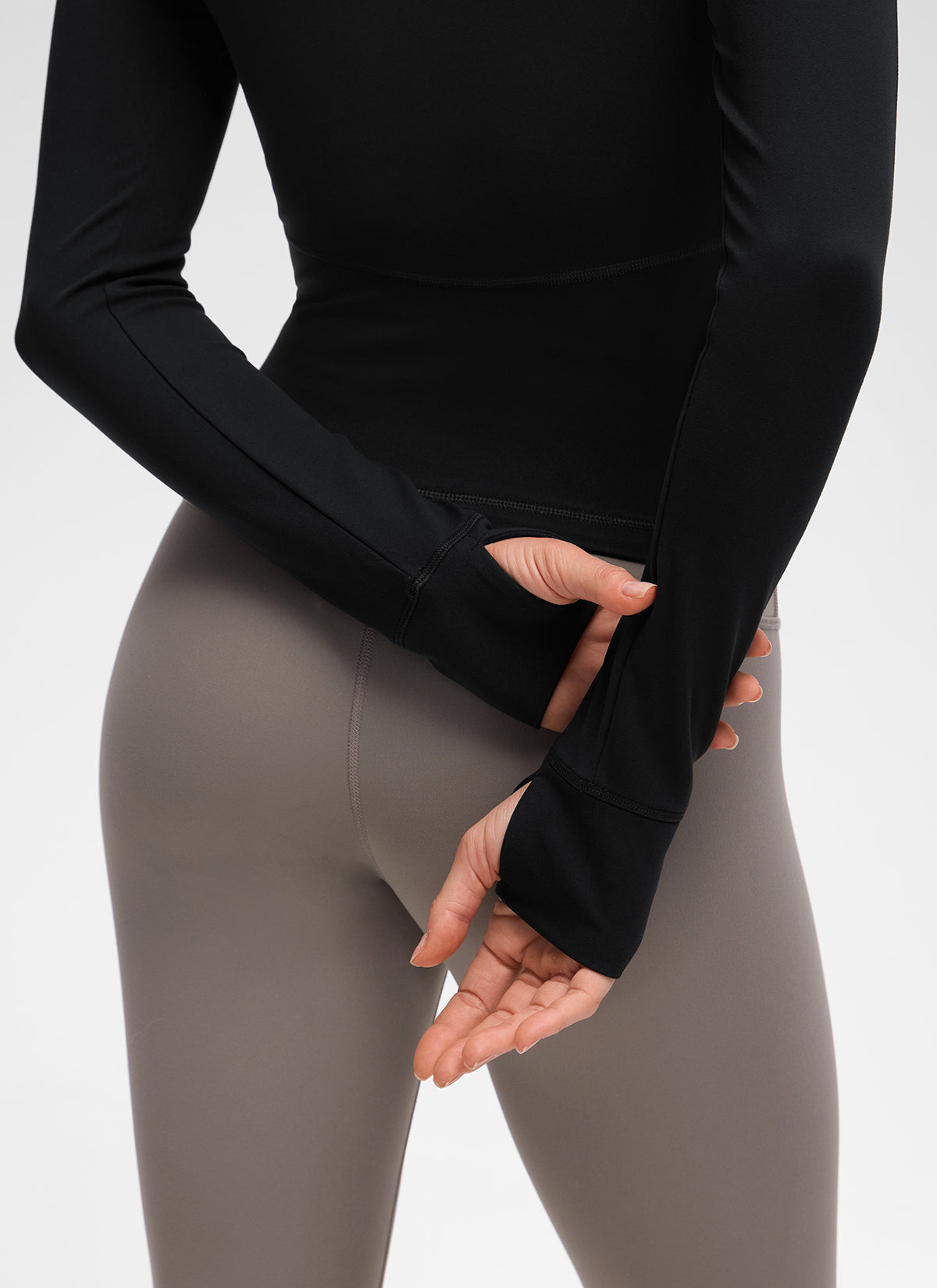 CRZ YOGA Chaqueta de Mujer Butterluxe, de Cuello en V y A la Cintura Negro