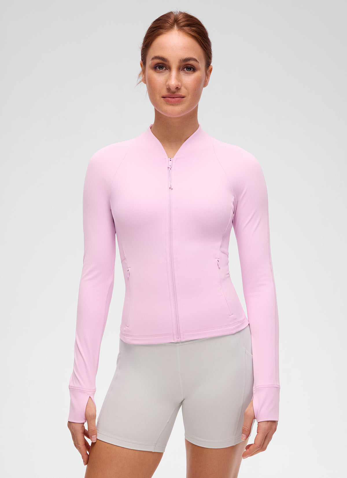 CRZ YOGA Chaqueta de Mujer Butterluxe, de Cuello en V y A la Cintura Vita Rosa