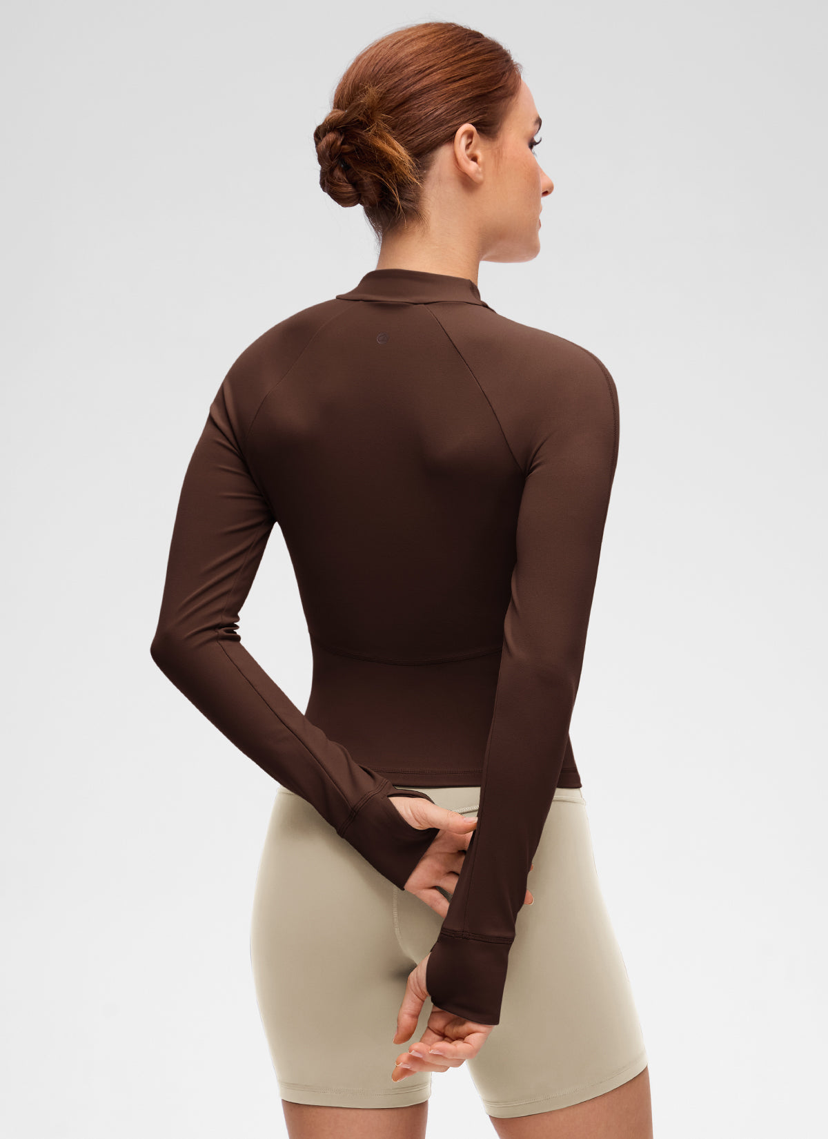 CRZ YOGA Chaqueta de Mujer Butterluxe, de Cuello en V y A la Cintura Marrón Lava