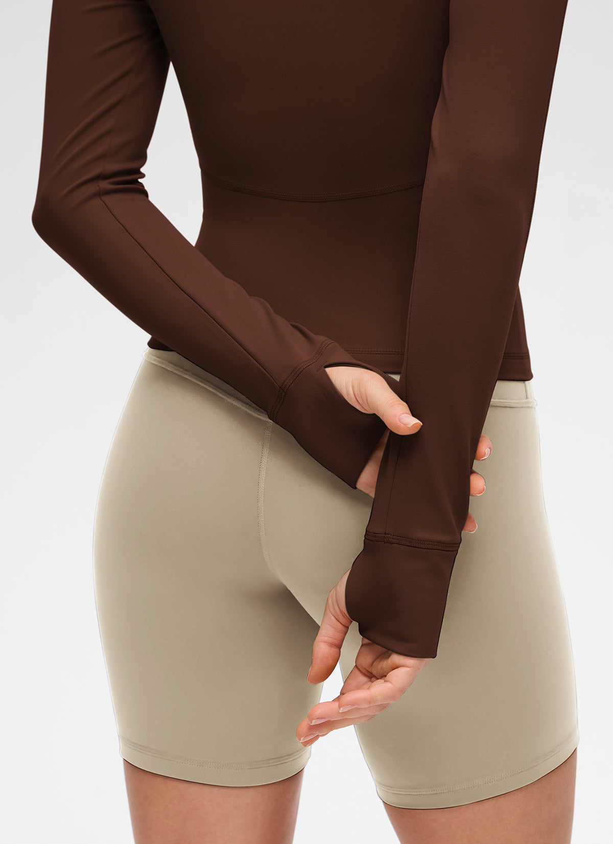 CRZ YOGA Chaqueta de Mujer Butterluxe, de Cuello en V y A la Cintura Marrón Lava