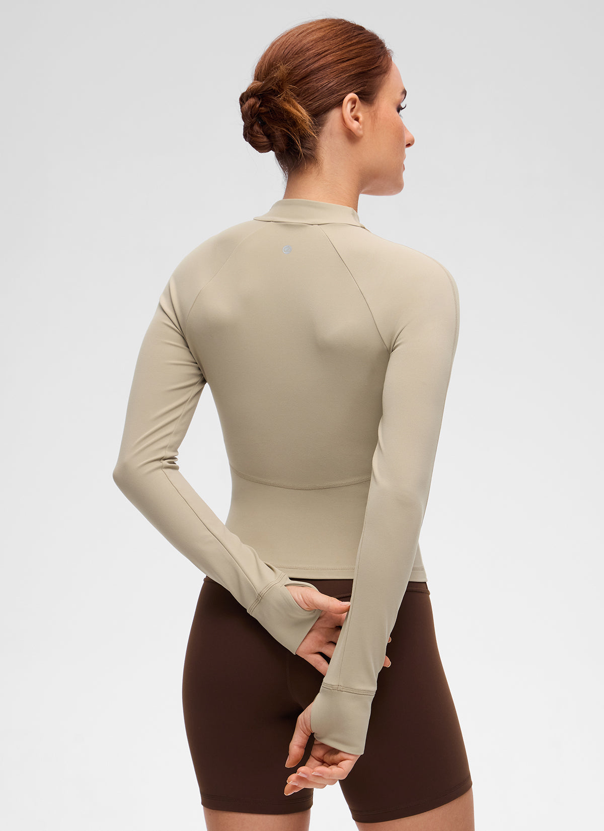 CRZ YOGA Chaqueta de Mujer Butterluxe, de Cuello en V y A la Cintura Roble