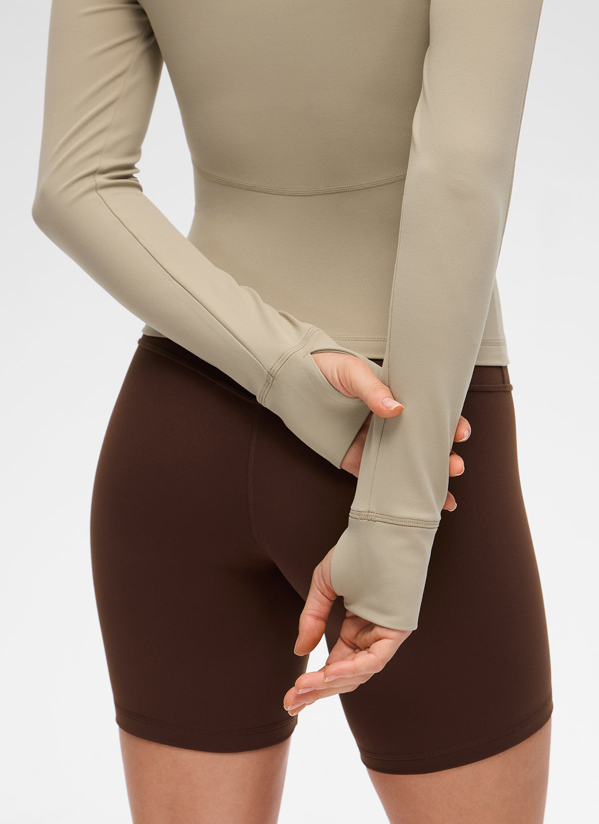 CRZ YOGA Chaqueta de Mujer Butterluxe, de Cuello en V y A la Cintura Roble