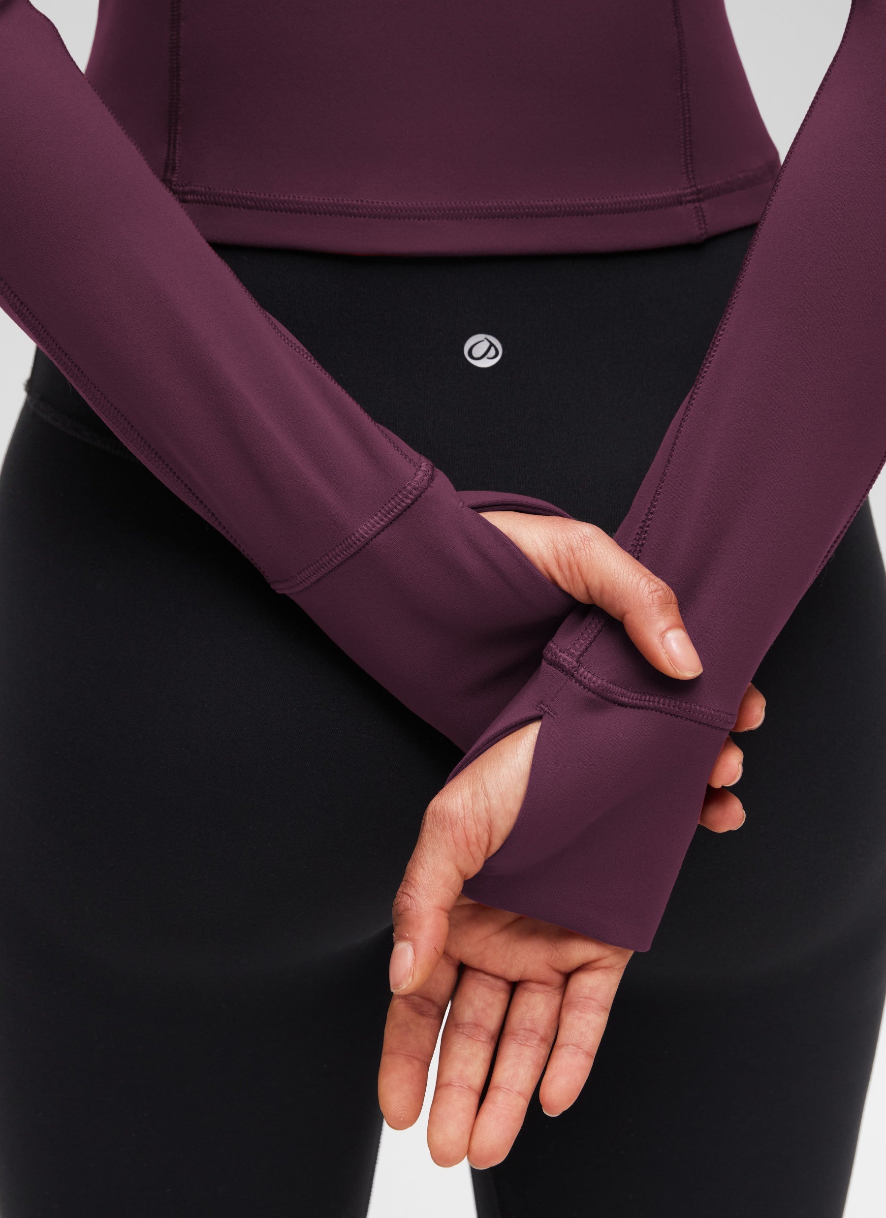 CRZ YOGA Mujer Camiseta Butterluxe con Cremallera Media Deep Purple