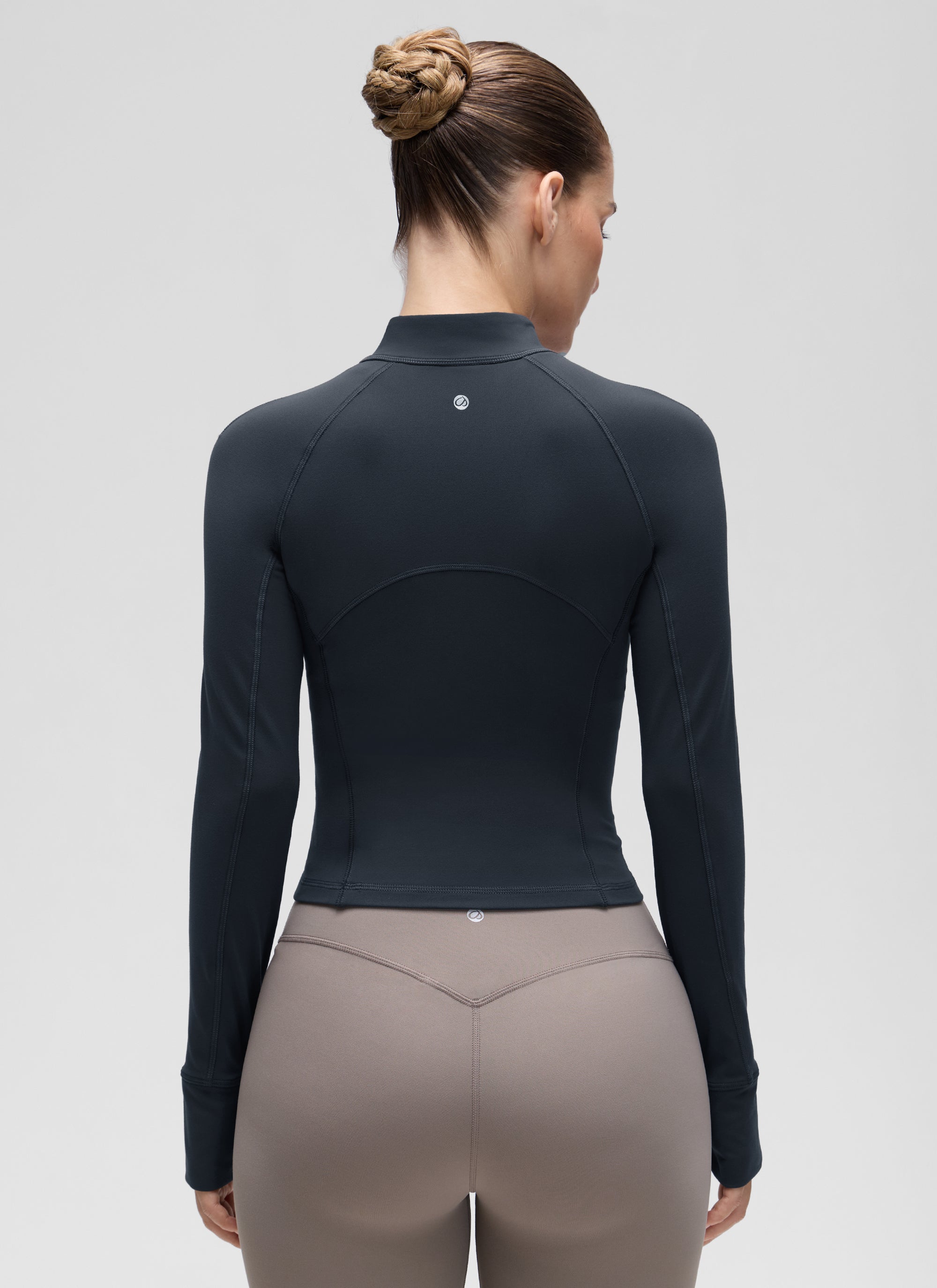 CRZ YOGA Mujer Camiseta Butterluxe con Cremallera Media True Navy