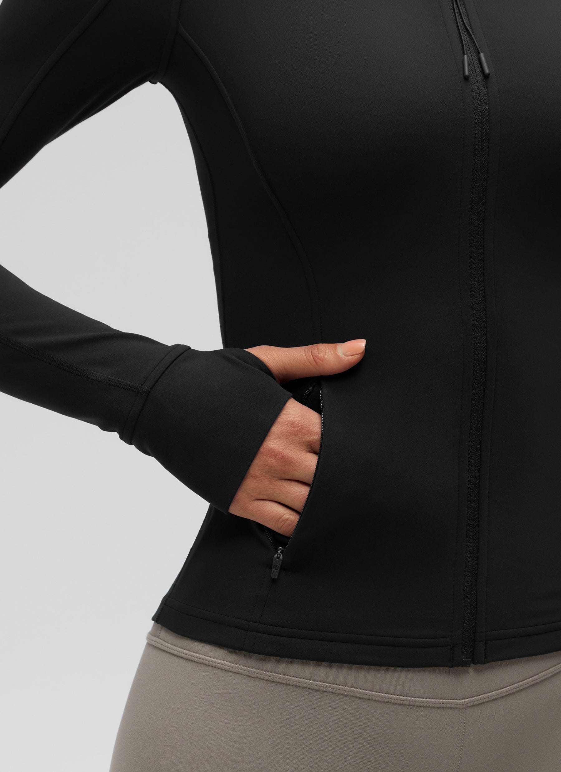 CRZ YOGA Butterluxe Chaqueta con Cremallera Completa y Manga Larga para Mujer Negro