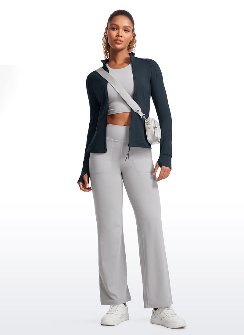CRZ YOGA Butterluxe Chaqueta con Cremallera Completa y Manga Larga para Mujer True Navy