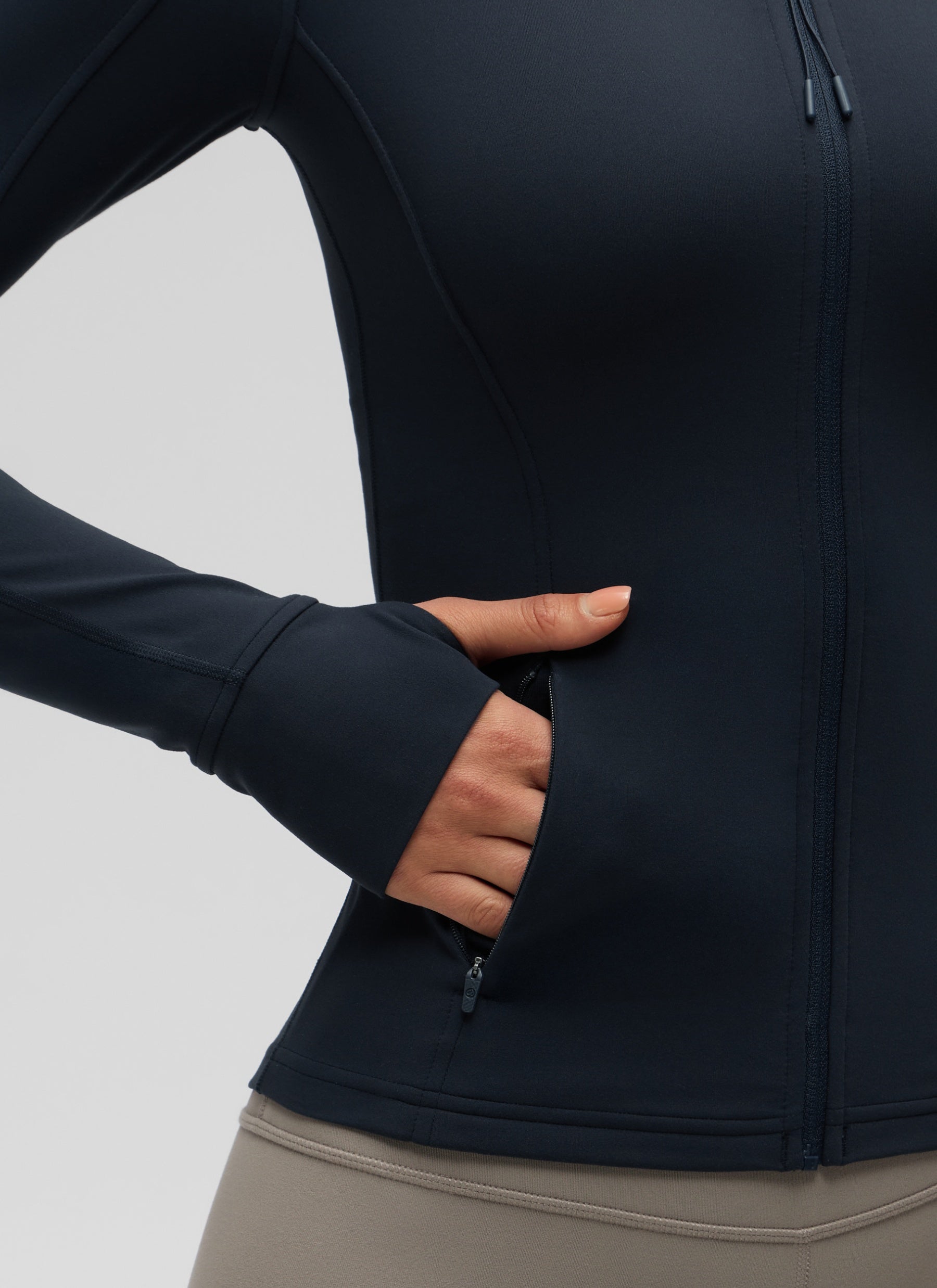 CRZ YOGA Butterluxe Chaqueta con Cremallera Completa y Manga Larga para Mujer True Navy
