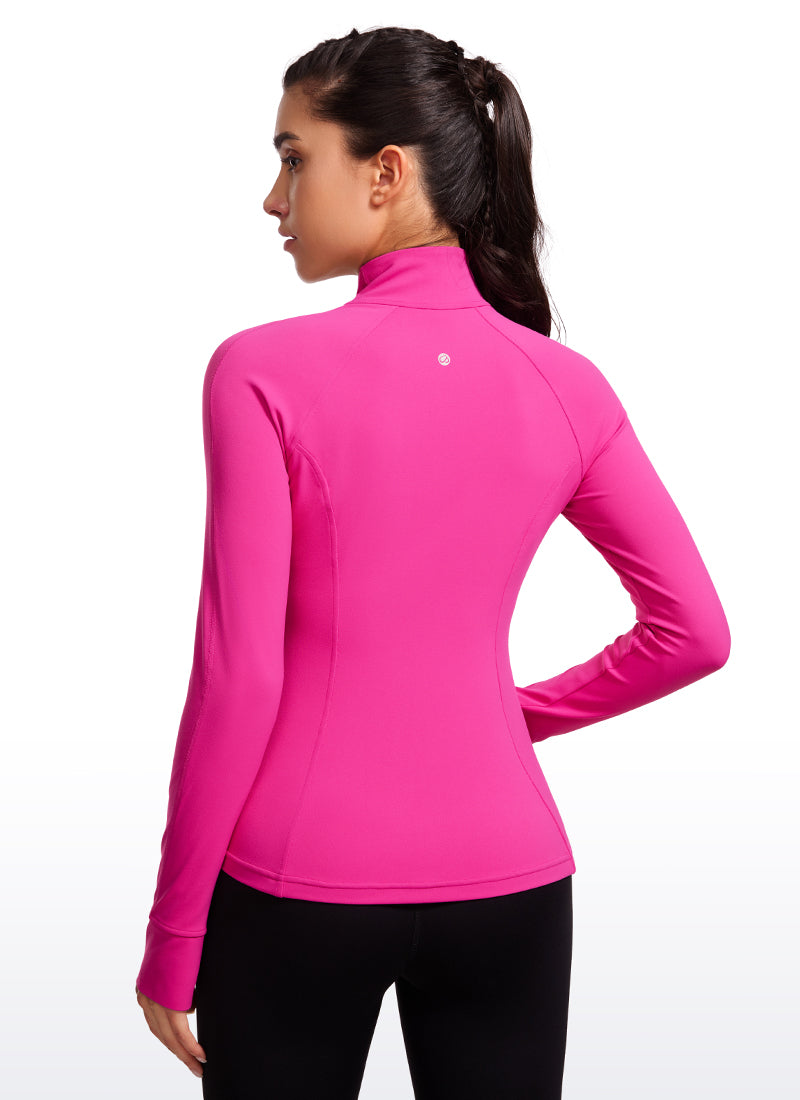 CRZ YOGA Butterluxe Chaqueta con Cremallera Completa y Manga Larga para Mujer Púrpura Hibisco