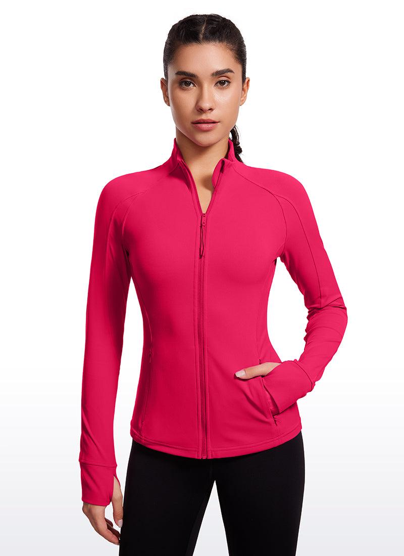CRZ YOGA Butterluxe Chaqueta con Cremallera Completa y Manga Larga para Mujer Viva Magenta