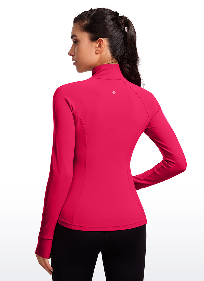 CRZ YOGA Butterluxe Chaqueta con Cremallera Completa y Manga Larga para Mujer Viva Magenta