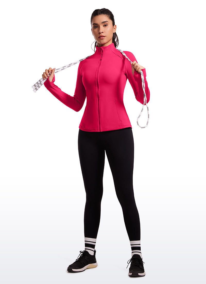 CRZ YOGA Butterluxe Chaqueta con Cremallera Completa y Manga Larga para Mujer Viva Magenta